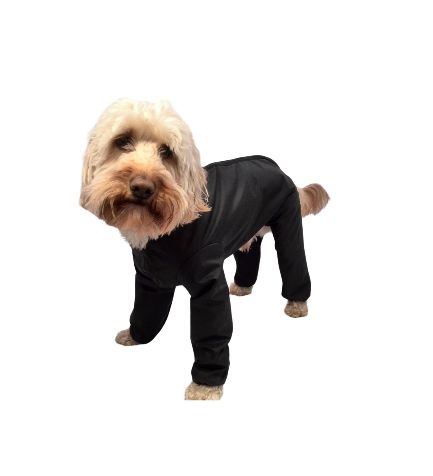 Trouser Suit Waterproof Dog Rain Coat Onesie Black (18 inch) - Buy Online on GoSupps.com