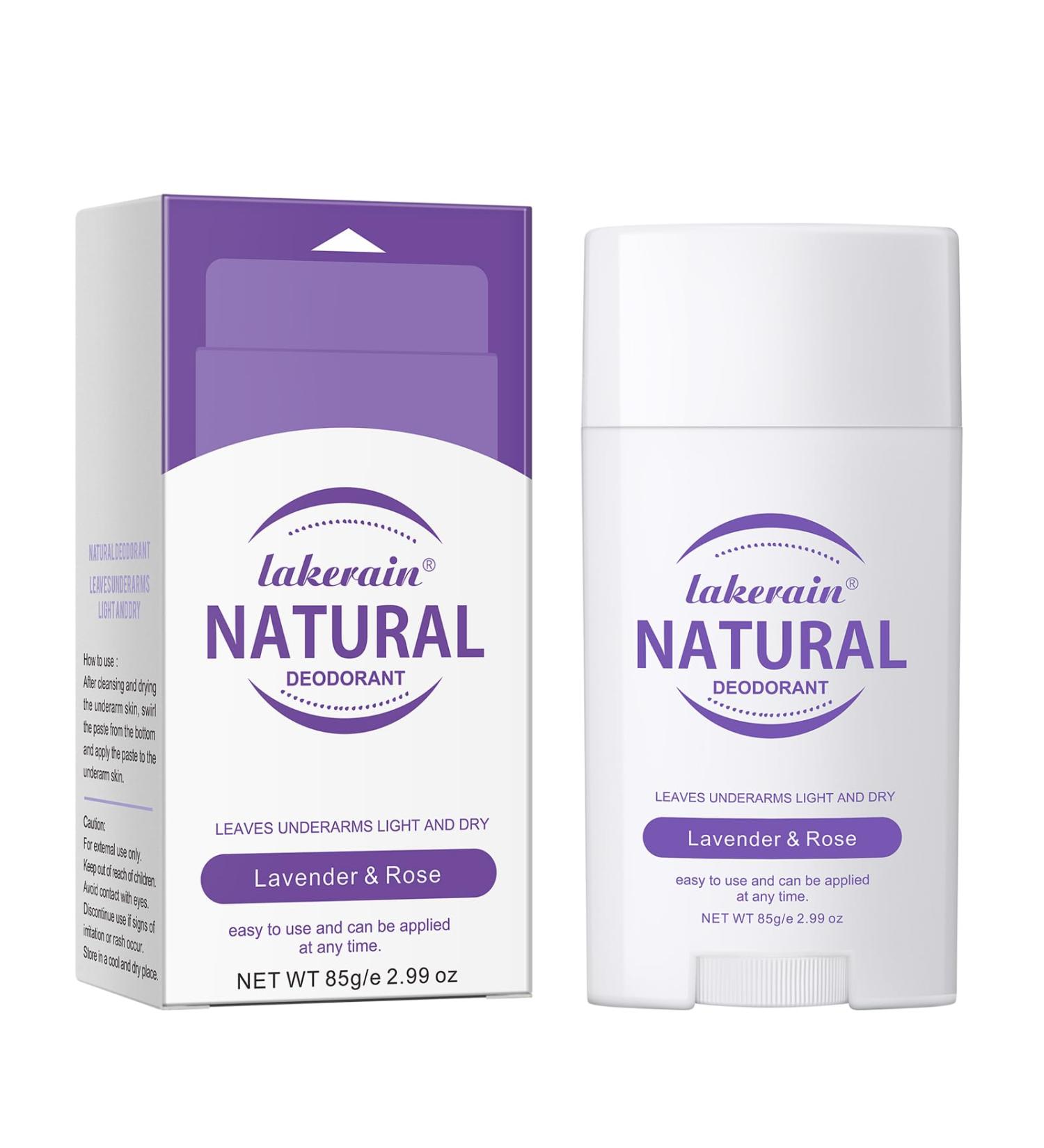 Whole Body Natural Deodorant for Men & Women - Long Lasting Baking Soda Free Skin Safe Cream Stick - Lavender & Rose - Buy Online on GoSupps.com