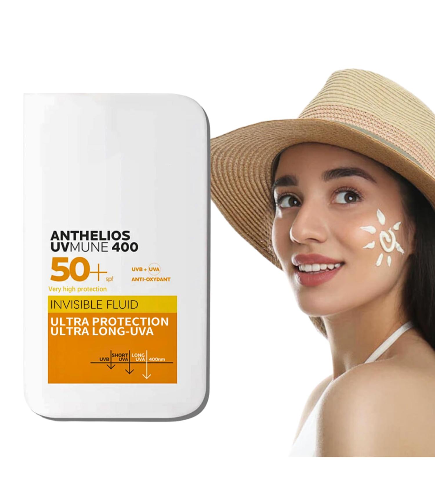 Sunscreen SPF 50+ UVmune 400 Invisible Fluid Sun Cream SPF50+ Ultra Light UV Protetion Suncream Very Water + Sweat Resistant Anti-Eye Stinging Sensitive Skin Non-Perfumed Travel Size 2 * 50ml - Buy Online on GoSupps.com