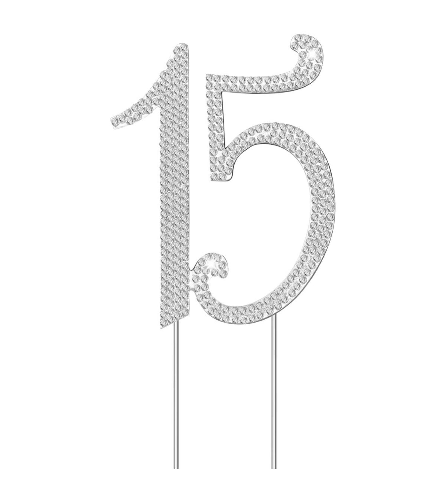 PRETYZOOM quinceanera decorations 15 cake topper quince paste birthday candles for numero decoracion para quincea era 15th mis- 15 Cake Topper Number Cake Inserts Decor Food Toppers- for Adults Children Kids - Buy Online on GoSupps.com