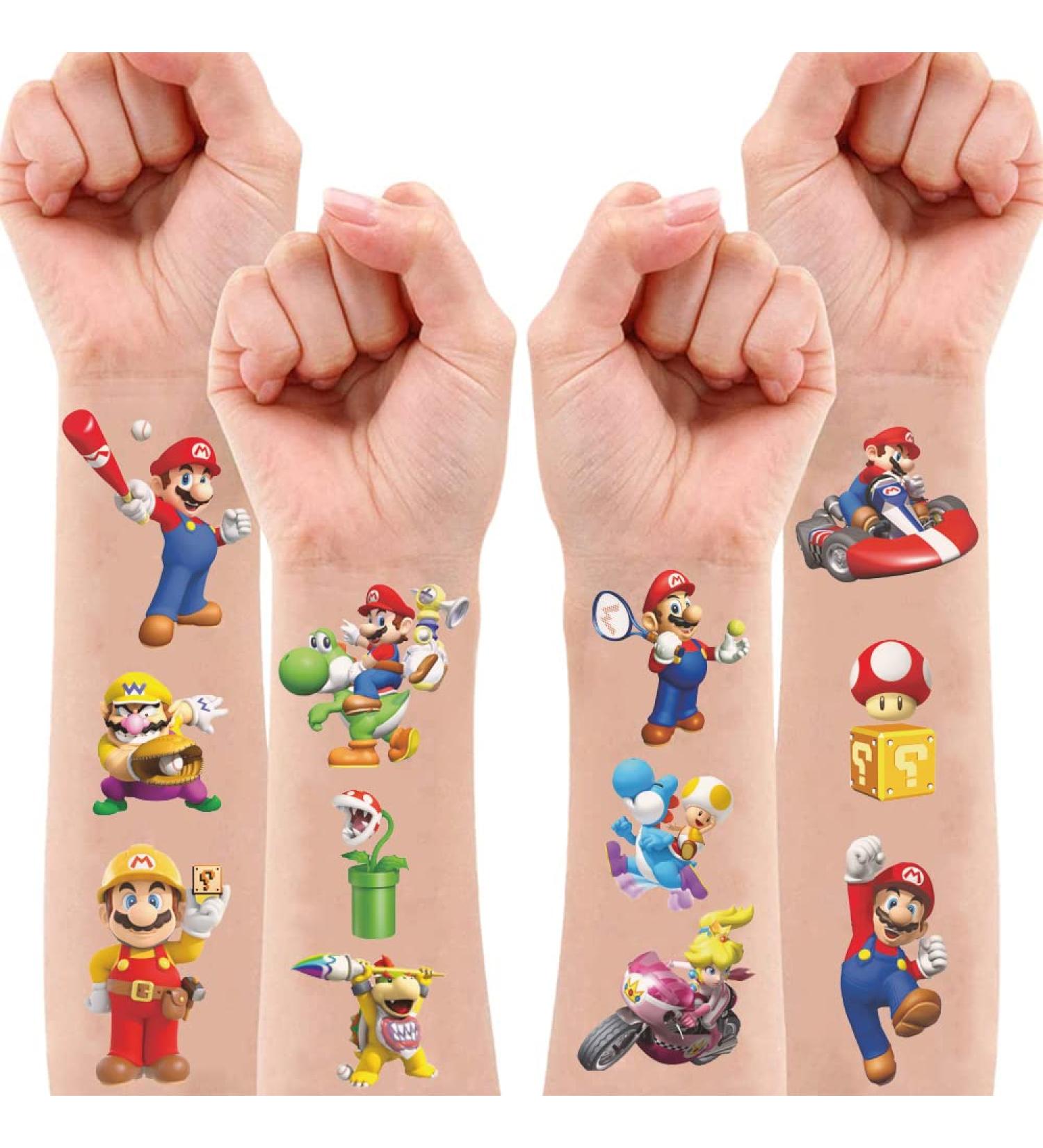 184 PCS Mari Temporary Tattoos Stickers - Super Cute Party Decorations for Kids Boys Girls - 8 Sheets Birthday Party Favors & School Rewards - Buy Online on GoSupps.com