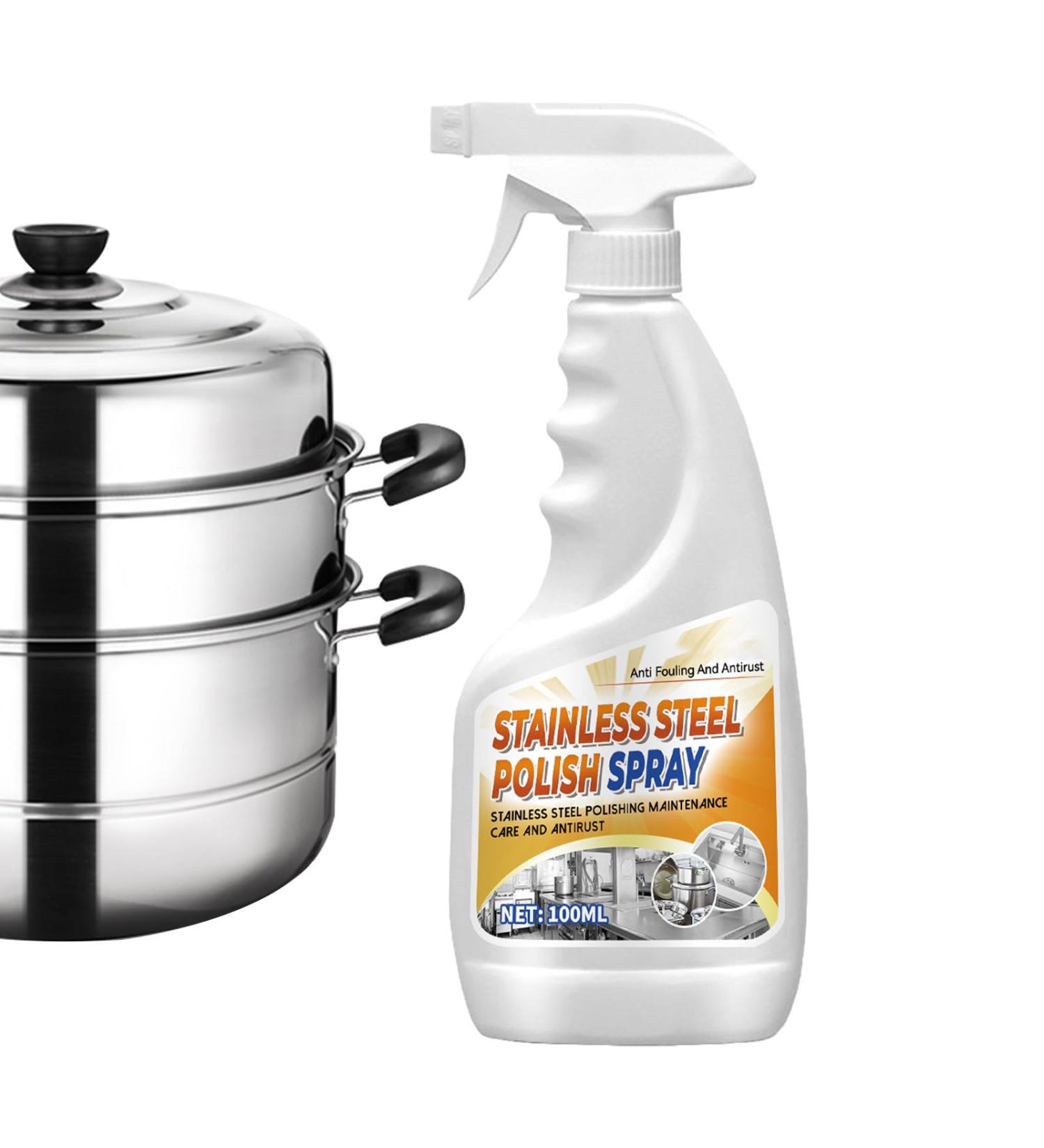 Stainless Steel Polish Spray Kitchen Counter Grease And Rust Cleaner Spray | Stainless Maintenance Agent Kitchen Grease Cleaner Rust Cleaner Spray For Stove Tableware Faucet Utoya - Buy Online on GoSupps.com