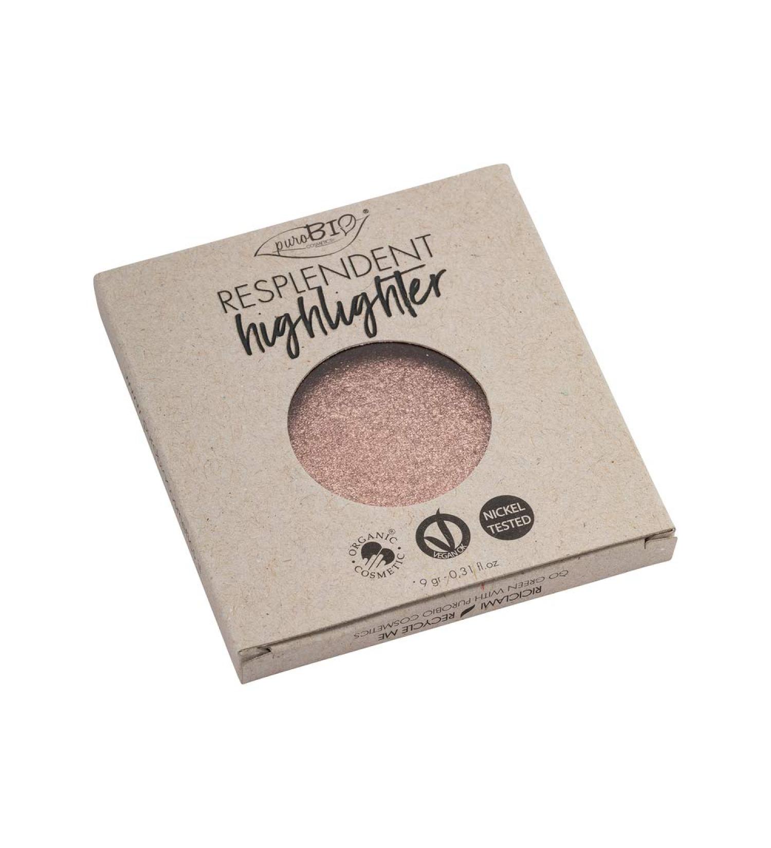 PuroBIO Certified ORGANIC Highlighter Rose Gold 04 Refill. ORGANIC.NICKEL TESTED. CRUELTY FREE. MADE IN ITALY 3.5g
