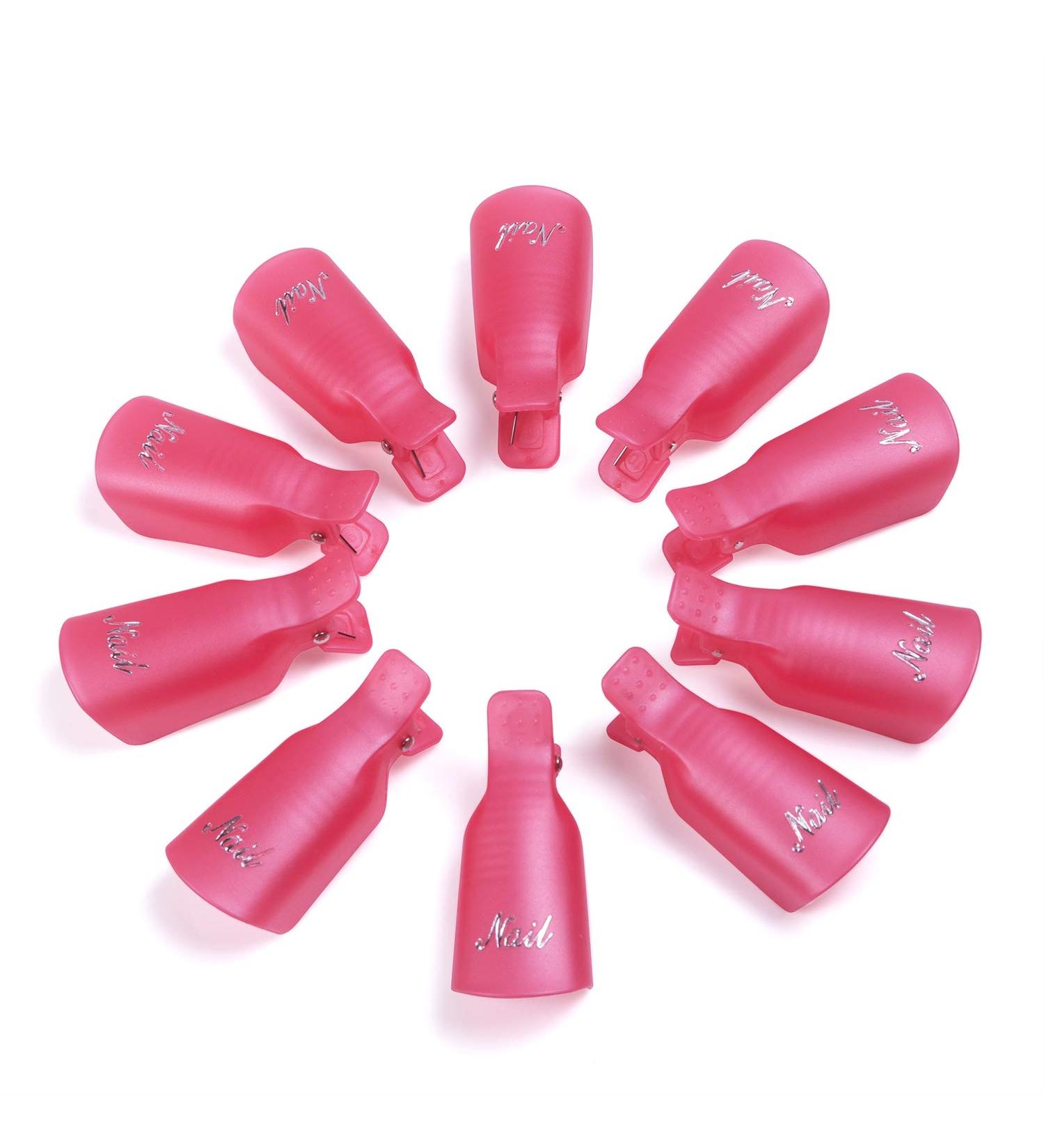 Gospire 10 Pcs Plastic Nail Clip for Gel Polish Remover - Pink - Buy Online on GoSupps.com