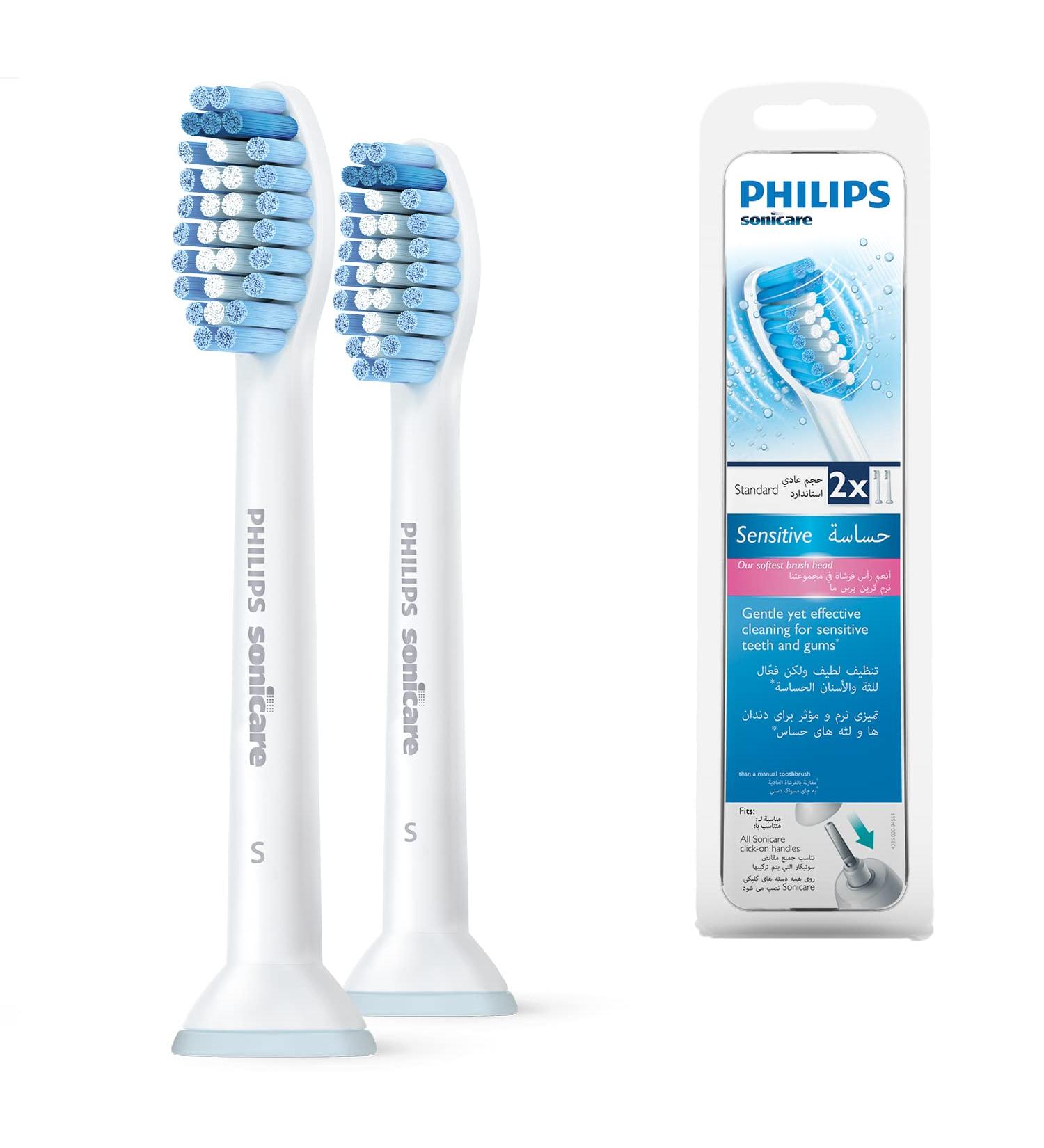 Philips Sonicare S Sensitive Standard Brush Heads (HX6052/07) - Best Sonic Toothbrush Replacement Heads for Sensitive Teeth | Buy Internationally - Buy Online on GoSupps.com
