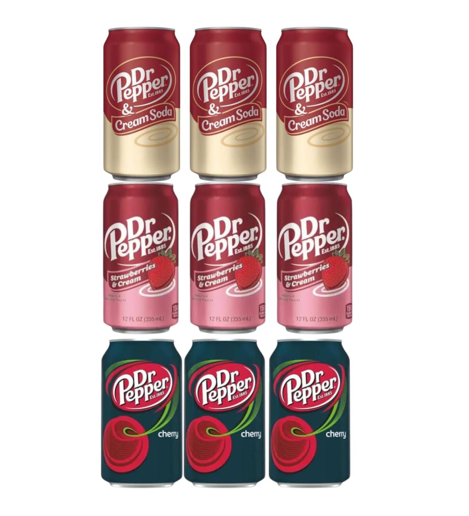 Candybox carbonated drink dr pepper - American sweets - refreshing drink - drinks - drinks - taste mix cream soda Strawberries Cream Cherry - 3195ml 3 Pack Mix