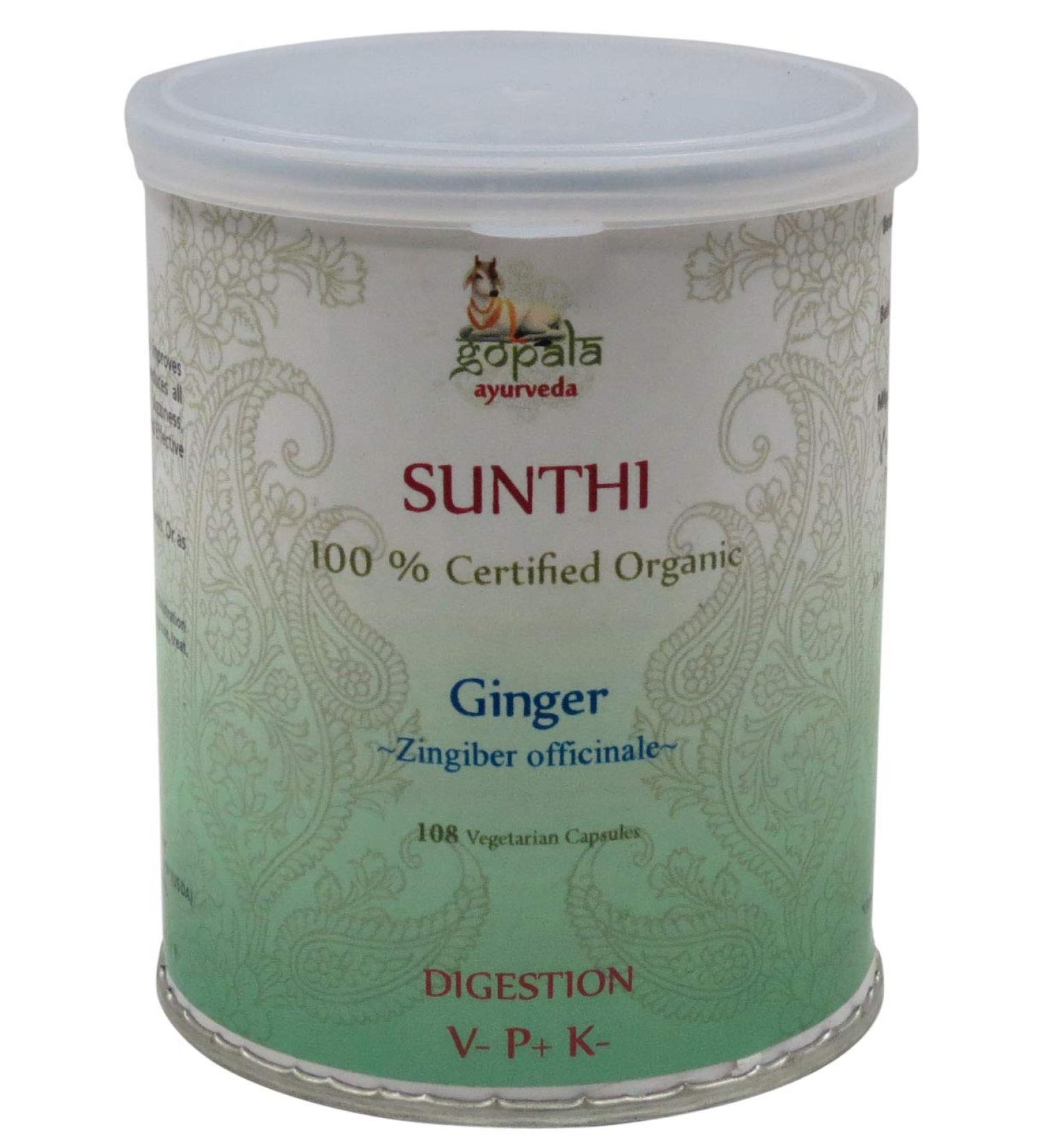 Ginger (SUNTHI) Capsules (USDA Certified Organic) - 108 Vcaps
