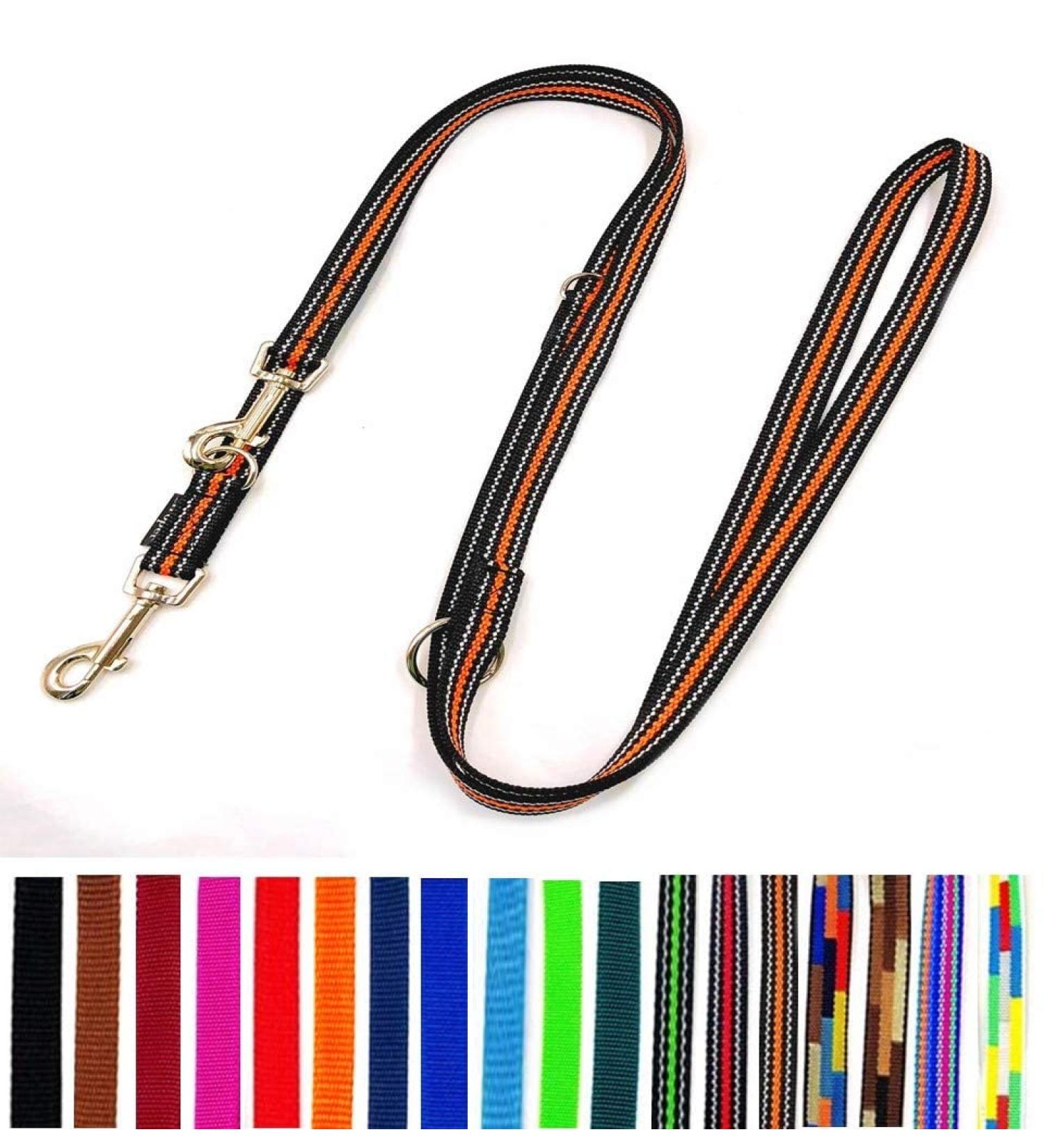 Buy Durable Dog Linen Leash for Large Dogs - 2m to 5m Options | LA S-Gray Orange 20mm - International Shipping - Buy Online on GoSupps.com