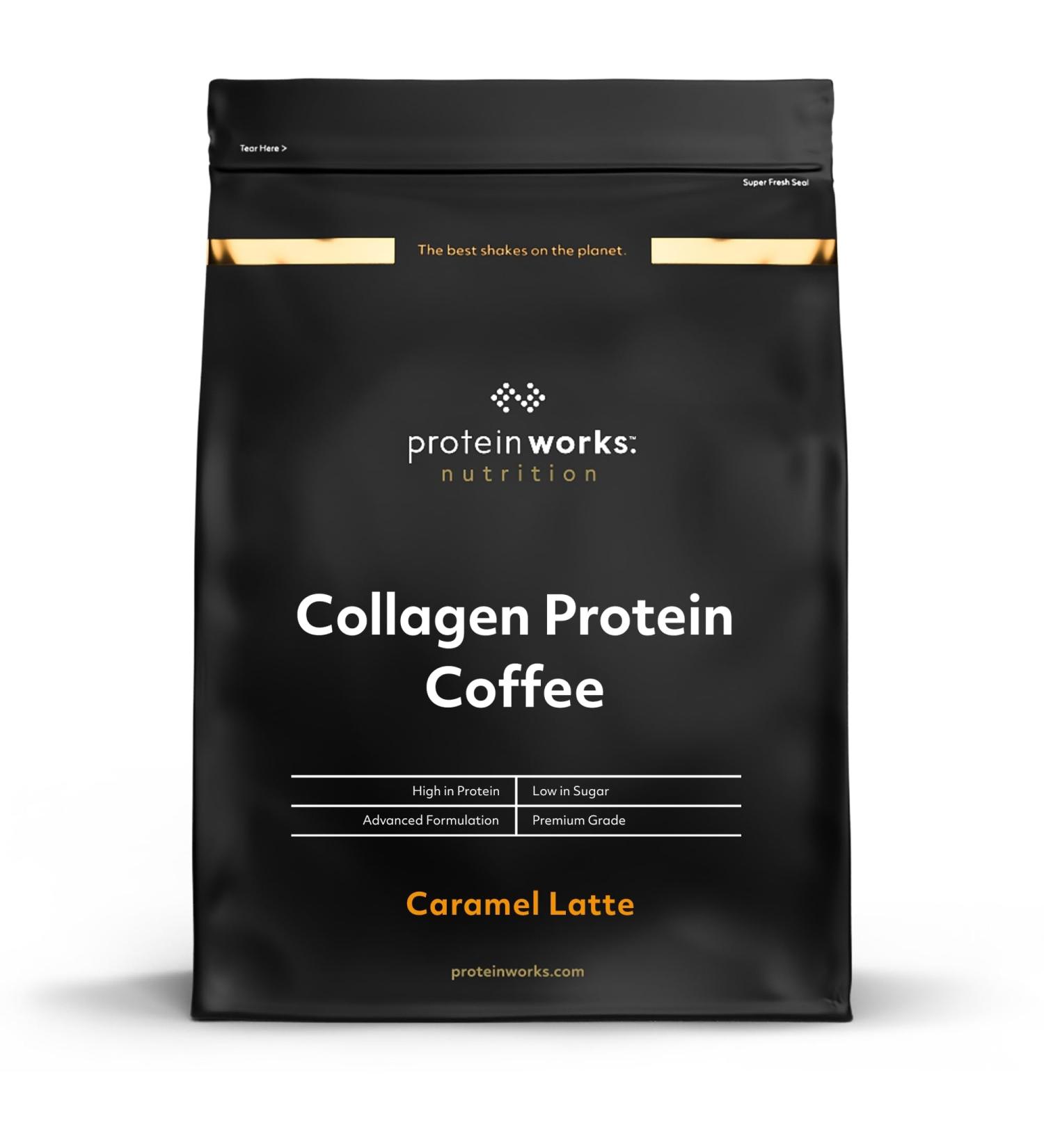 Protein Works Collagen Protein Coffee Bovine Collagen Powder Premium Hydrolyzed Collagen Caramel Latte 950g 38 Servings - Buy Online on GoSupps.com