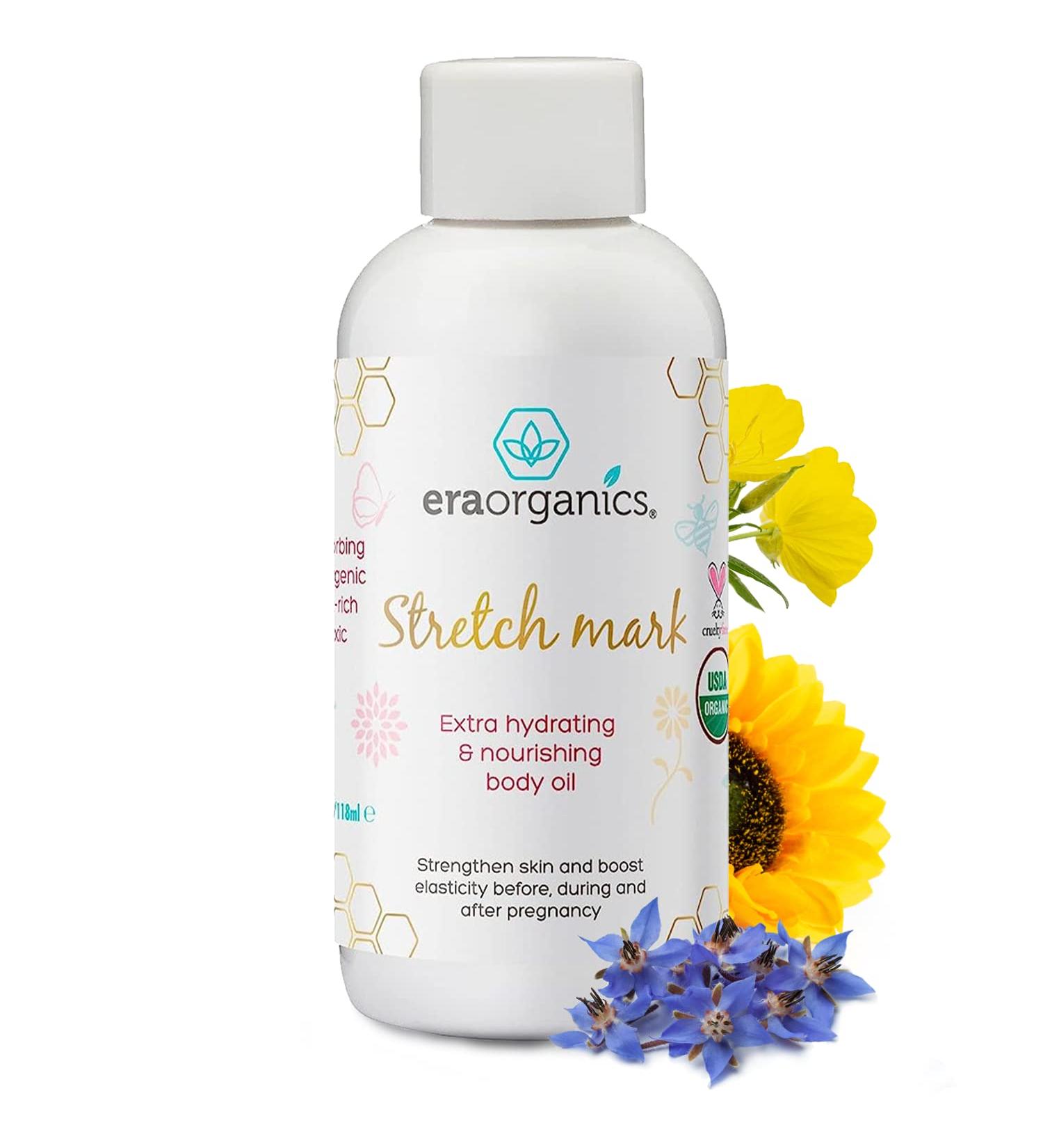 Organic Stretch Mark Oil for Pregnancy - Extra Moisturizing Belly Oil to Prevent Stretch Marks - Must-Have Pregnancy Essential | Era Organics - Buy Online on GoSupps.com