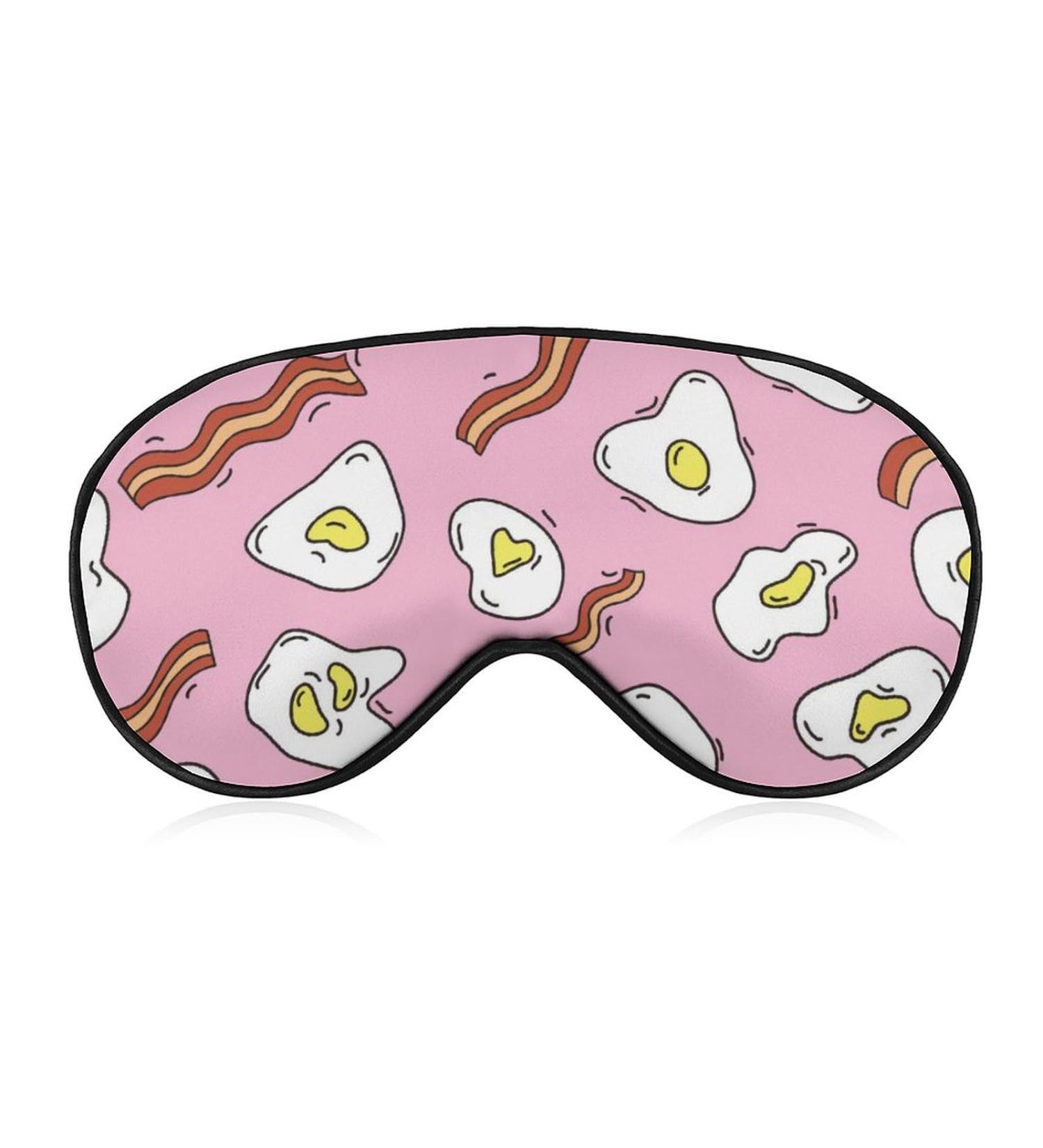 Eggs and Bacon Sleep Mask - Adjustable Strap Eye Cover for Men and Women - Block Light for Better Sleep - Perfect for Travel and Naps - Buy Online on GoSupps.com