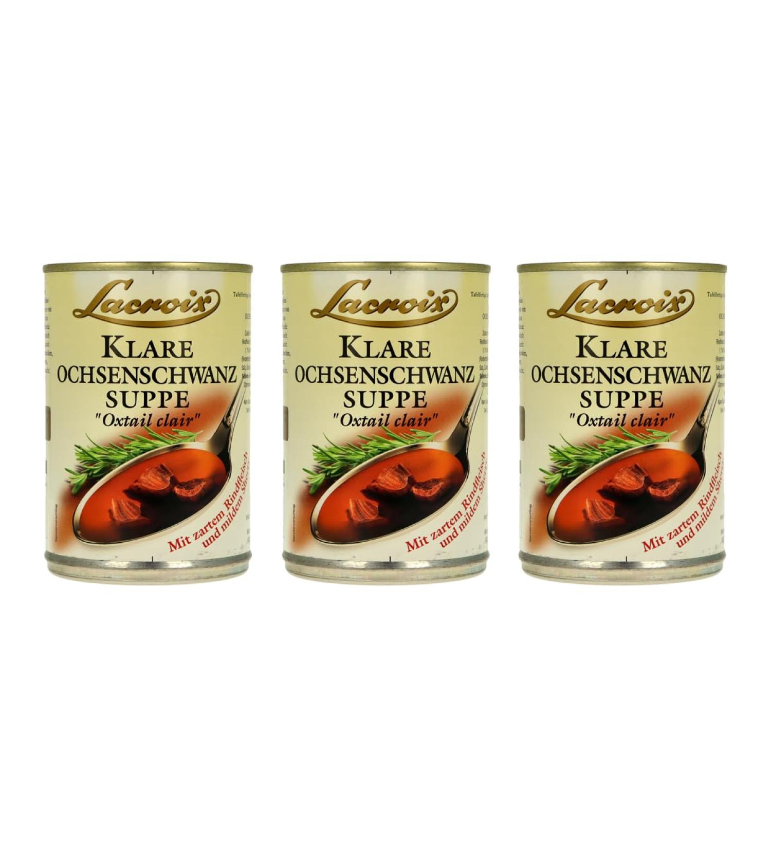 Lacroix Clear Oxtail Soup 3x400ml - Authentic Rich Flavor | International Shipping Available - Buy Online on GoSupps.com