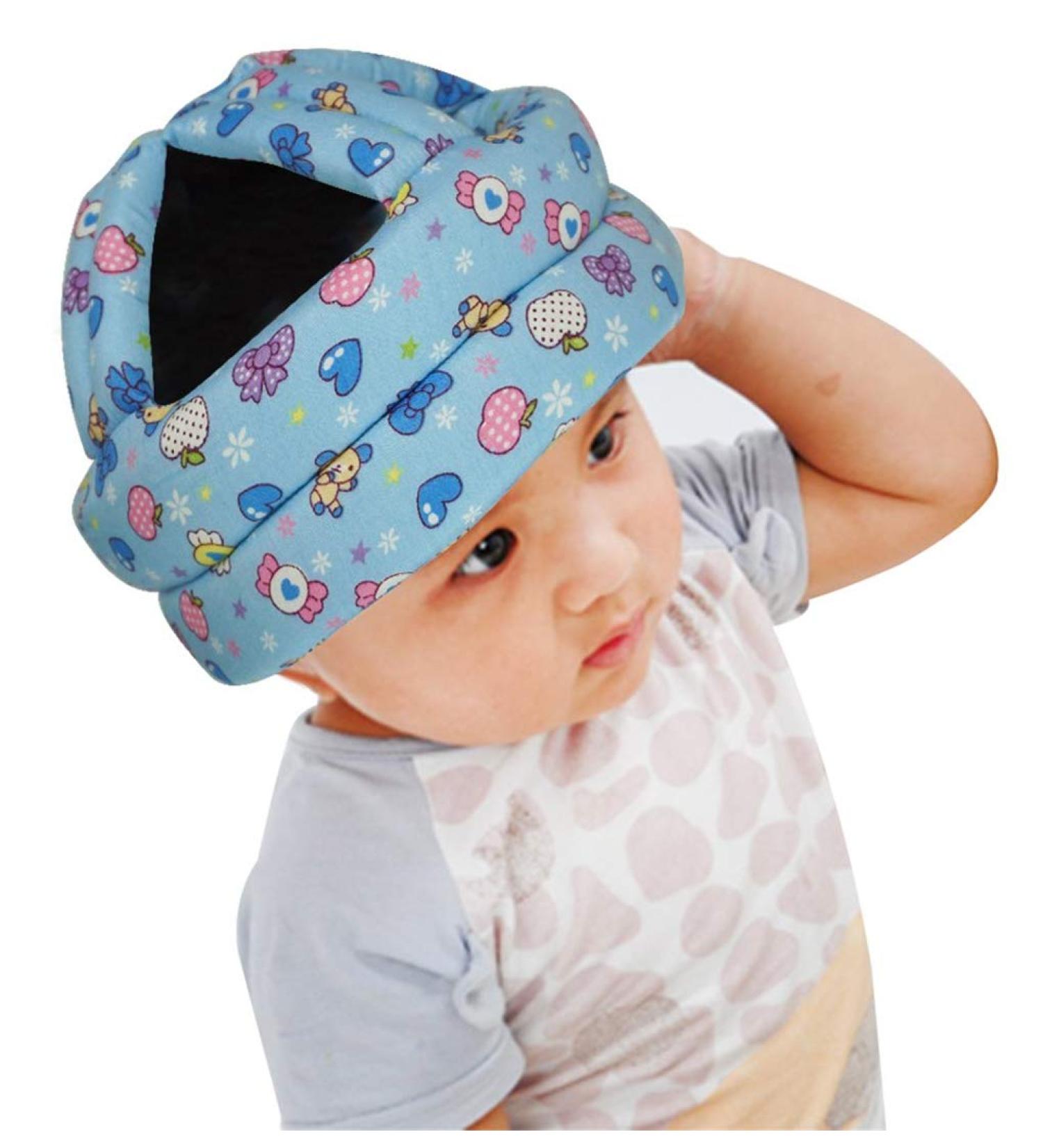 Adjustable Baby Toddler Protective Cap for Learn to Walk & Run | Anti-Fall Safety Helmet for Kids 6 Months - 6 Years | Blue Candy - Buy Online on GoSupps.com