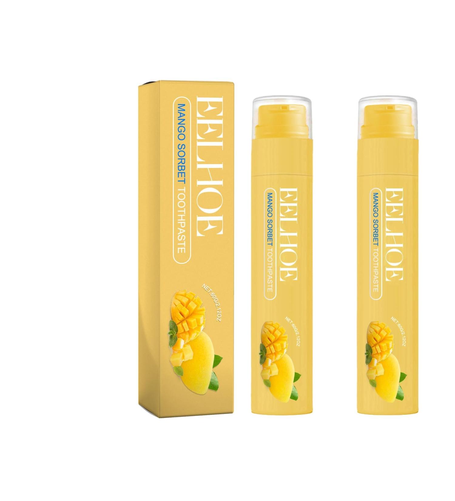 Fruity Dazzling White Toothpaste - Small Mango Tubes for Fresh Breath & Teeth Whitening (2 pcs) - Buy Online on GoSupps.com
