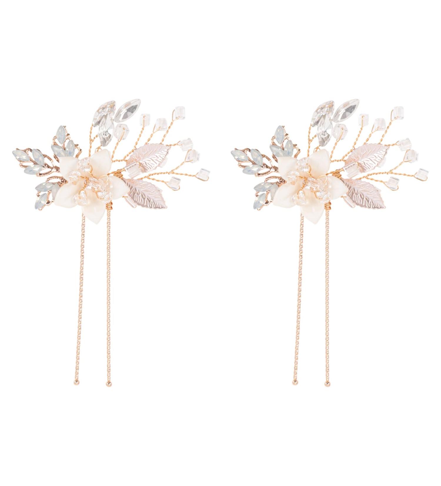 CALLARON Bridal Hair Clip Wedding Hair Clip Wedding Flower Hair Rhinestone Crystal Bride Hair Clips Jewelry Hair Accessories Hairpiece for Women Bridal Hair Clip Wedding Hair Clip - Buy Online on GoSupps.com