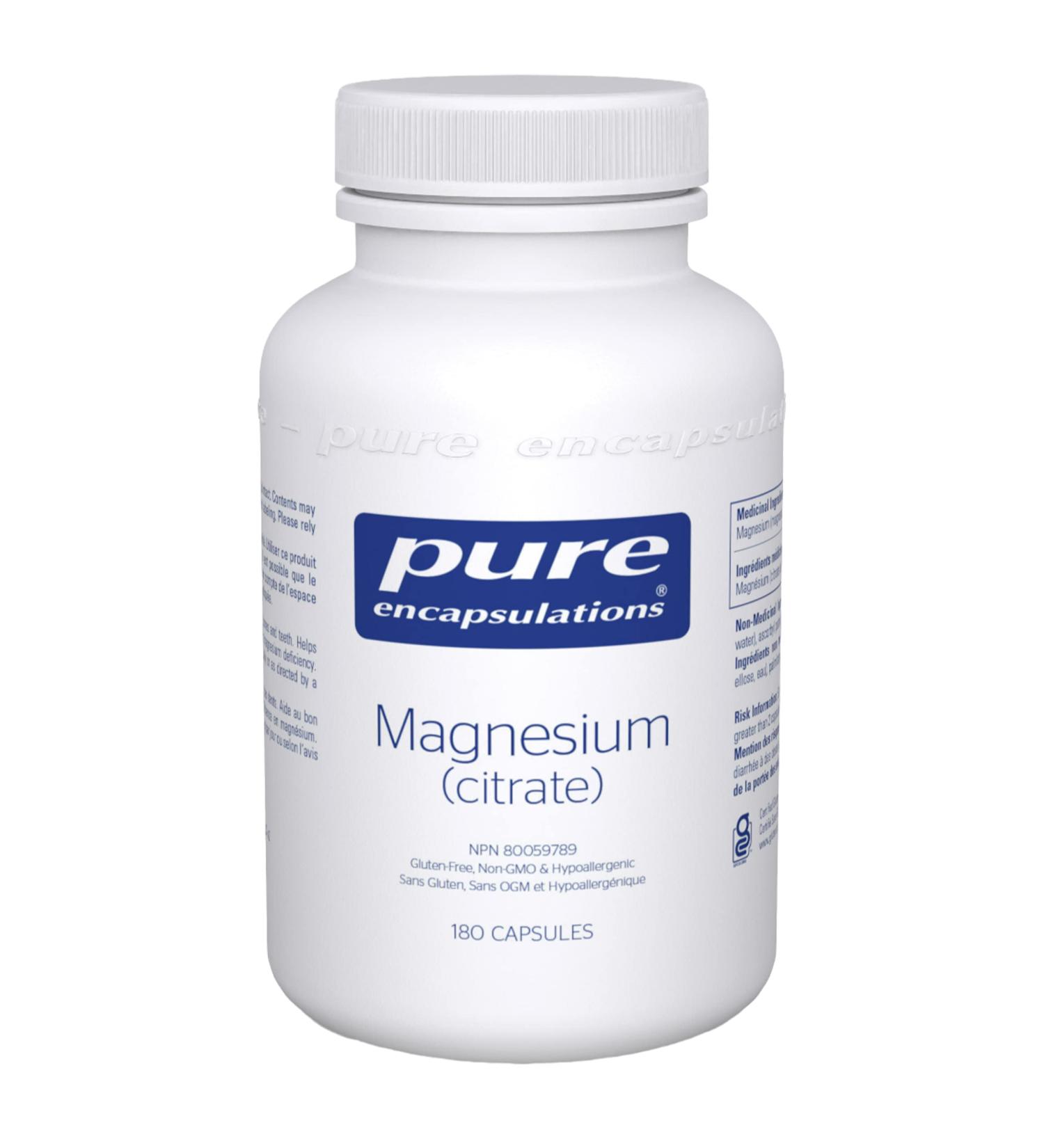 Pure Encapsulations Magnesium (Citrate) - Supplement for Sleep Heart Health Bone Health Energy Muscles & Metabolism* - With Premium Magnesium - 180 Capsules - Buy Online on GoSupps.com