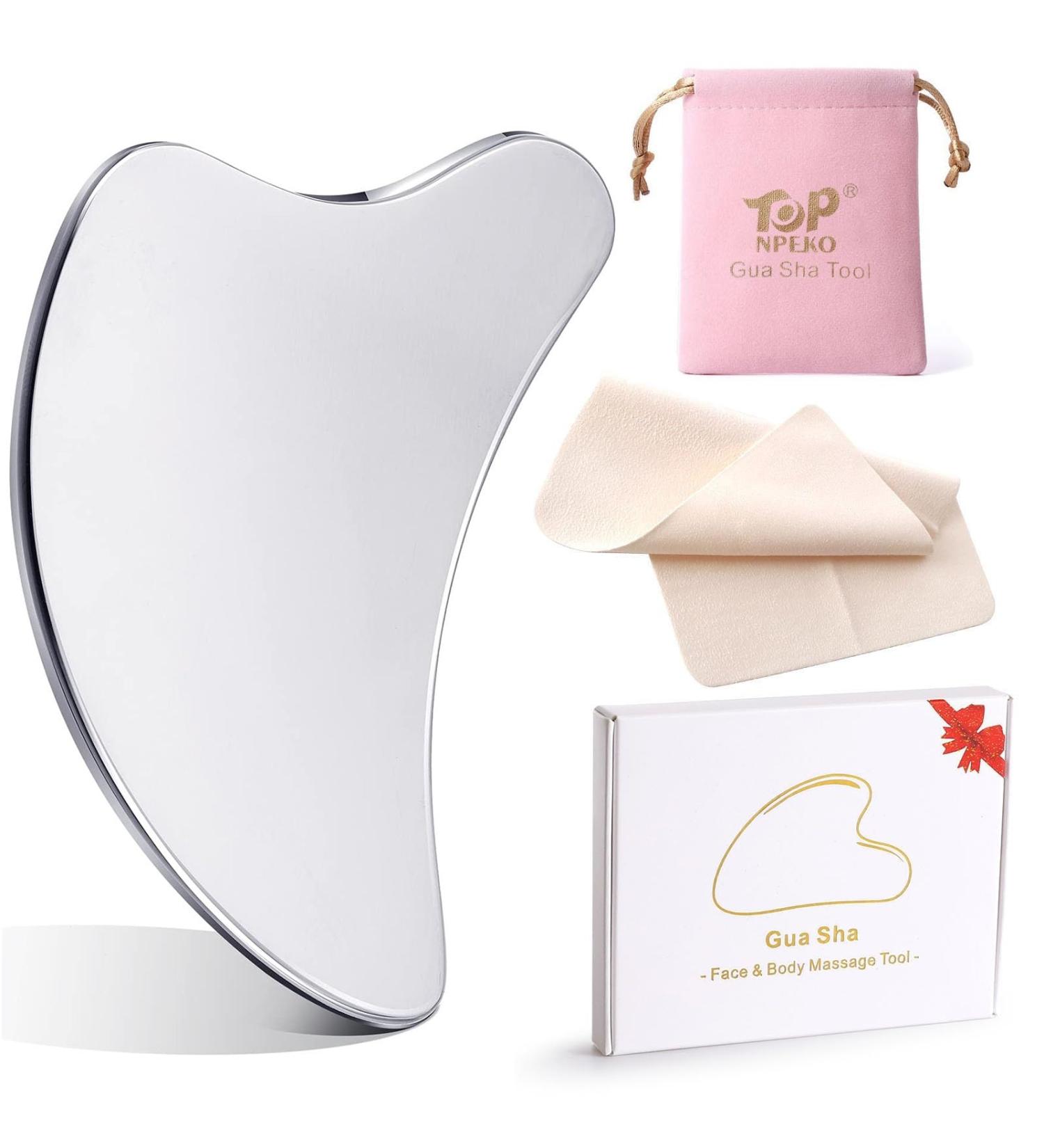 Buy Large Stainless Steel Gua Sha Facial Tool - Reduce Tension & Swelling with Dolphin-Shaped Schabemassage for Lymphatic Drainage - International Shipping Available - Buy Online on GoSupps.com