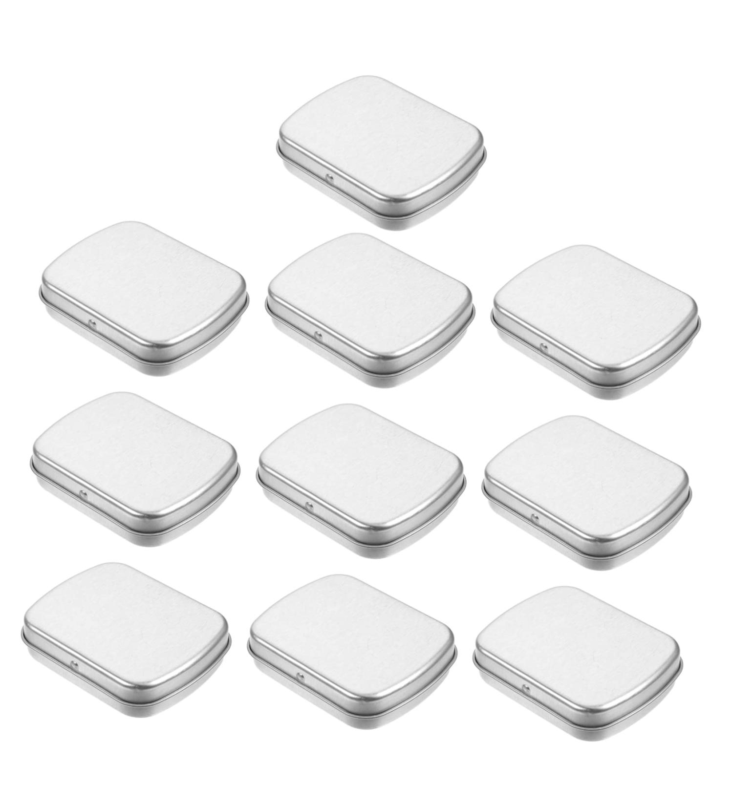 STOBOK 10pcs Boxes Mini Storage Tin Box The Christmas Candle Small Tin with Lid Storage Boxes with Lids Jar Silver 6.00X4.70X1.50CM - Buy Online on GoSupps.com