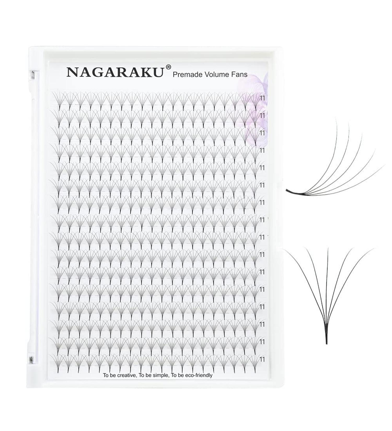 Nagaraku Volume Eyelash Extensions - 320pcs Premade Fans 5D C Curl 0.07mm 11mm Length - Ideal for International Shipping - Buy Online on GoSupps.com