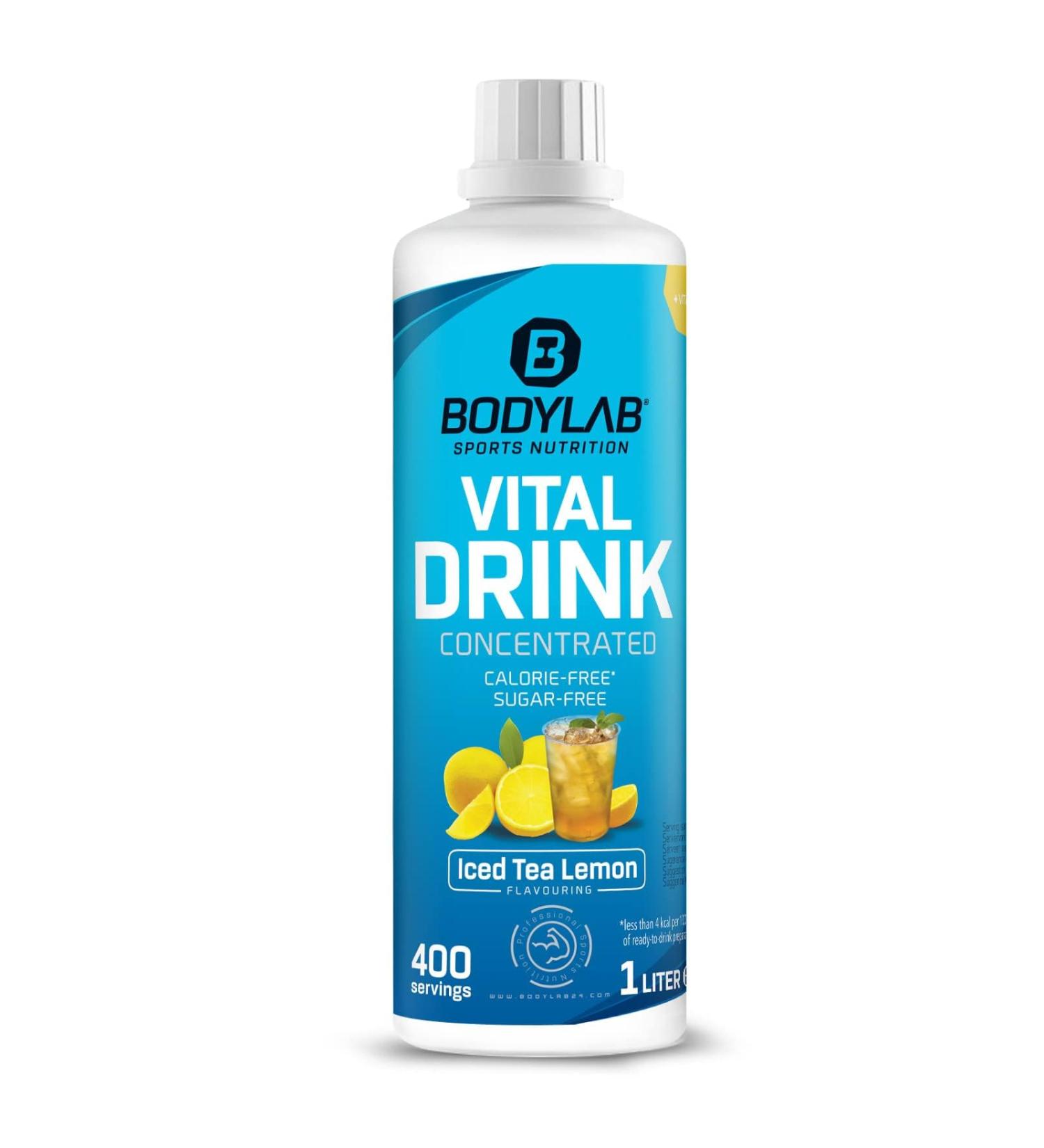 Buy BODYLAB24 Vital Drink Concentrate - Sugar-Free Lemon Iced Tea 1000ml | Low-Calorie Sports Drink with Vitamins & L-Carnitine - Buy Online on GoSupps.com