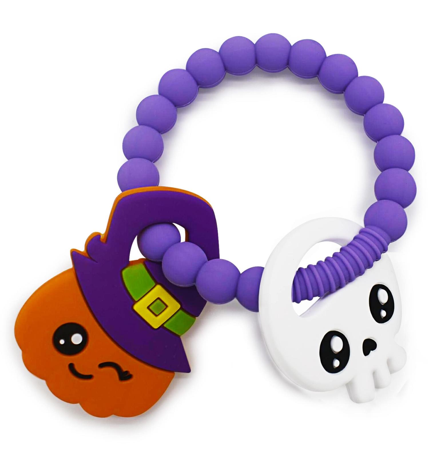 Big Spinach Pumpkin Teether & Cute Ghouls Ring Teether Set | Halloween Silicone Baby Teether | Nightmare Before Christmas Gifts (2PC) - Buy Online on GoSupps.com