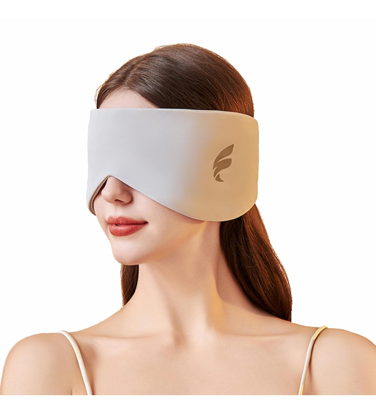 Buy Oversized Gray Sleep Mask - Soft Double-Sided Eye Cover for Travel & Napping | Light Blocking Adjustable Band - Men & Women - Buy Online on GoSupps.com
