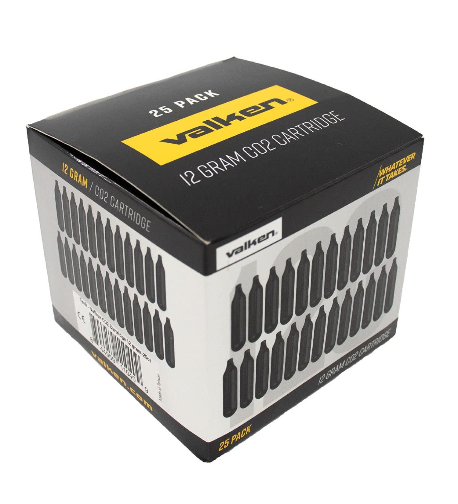 Valken 12g CO2 Cartridge - 25ct Silver | High-Quality Refills for Airsoft & Paintball Guns - Buy Online on GoSupps.com