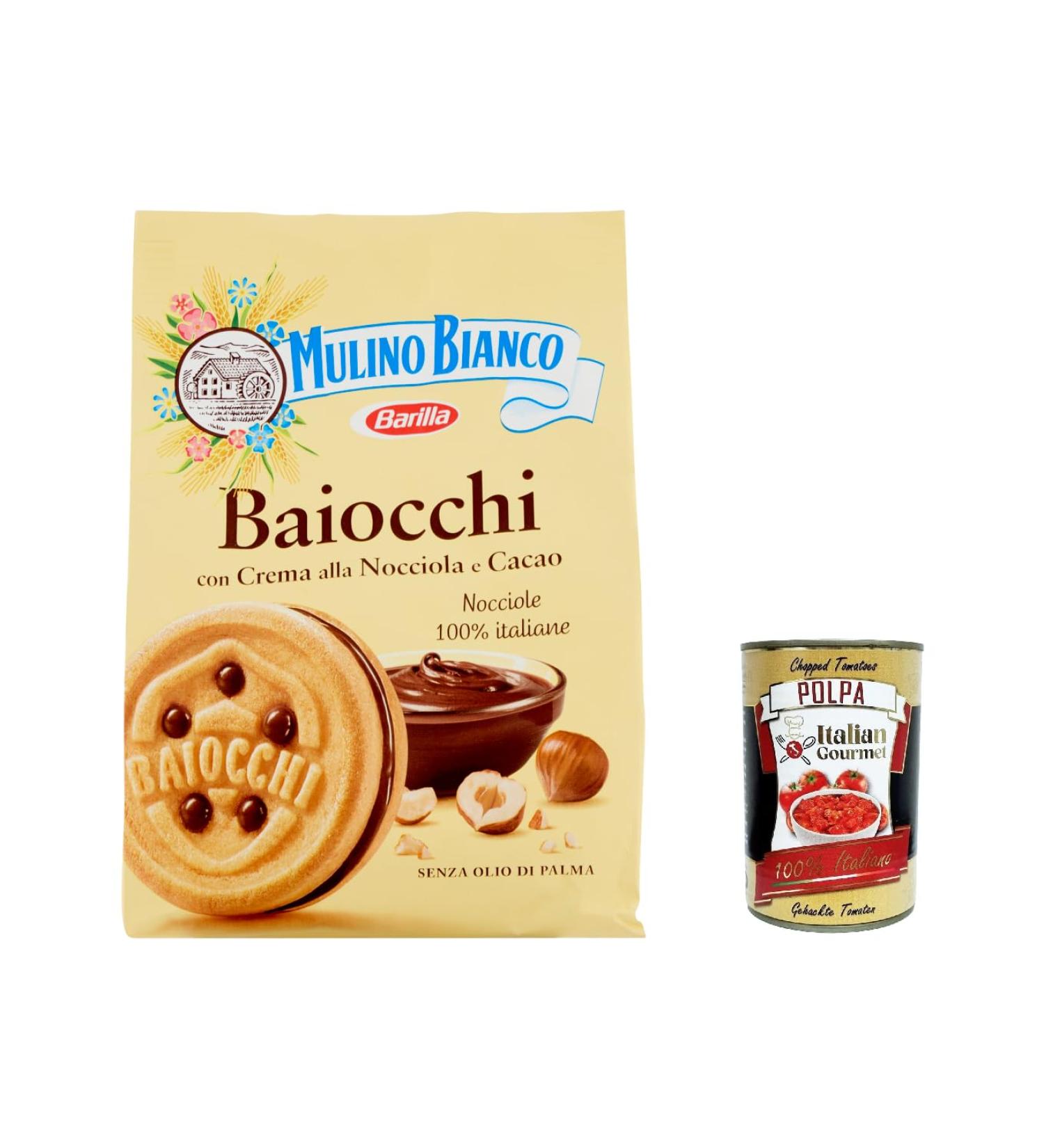  Italian Gourmet E.R. Mulino Bianco Baiocchi Chocolate Cookies 260g + Italian Gourmet Pulp 400g Set of 3 - Buy Online on GoSupps.com