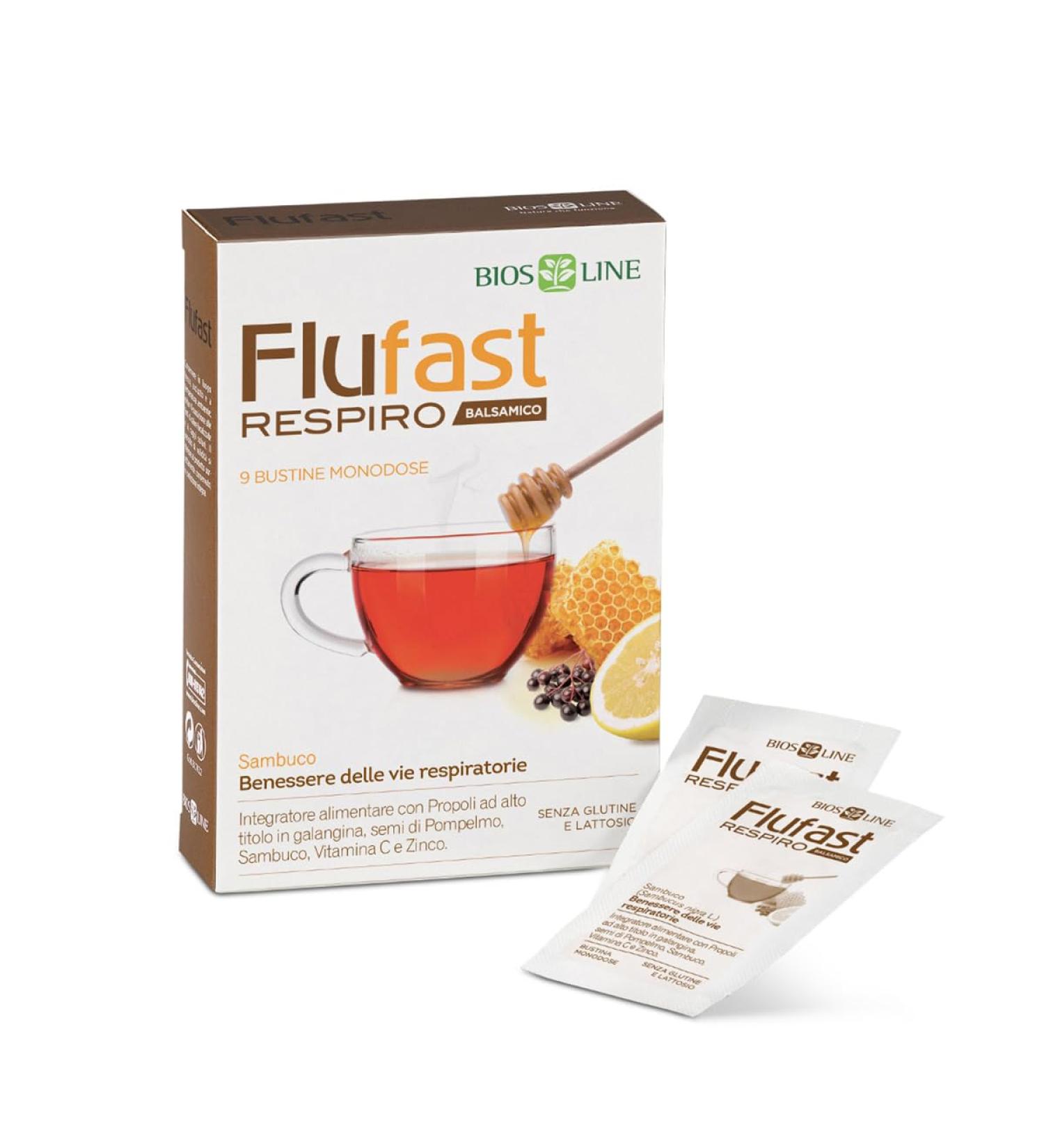  Bios Line BIOS LINE Flufast Balsamic Breath 9 Single Dose Sachets of Dietary Supplement Ideal for the Wellness of the Airways - Buy Online on GoSupps.com