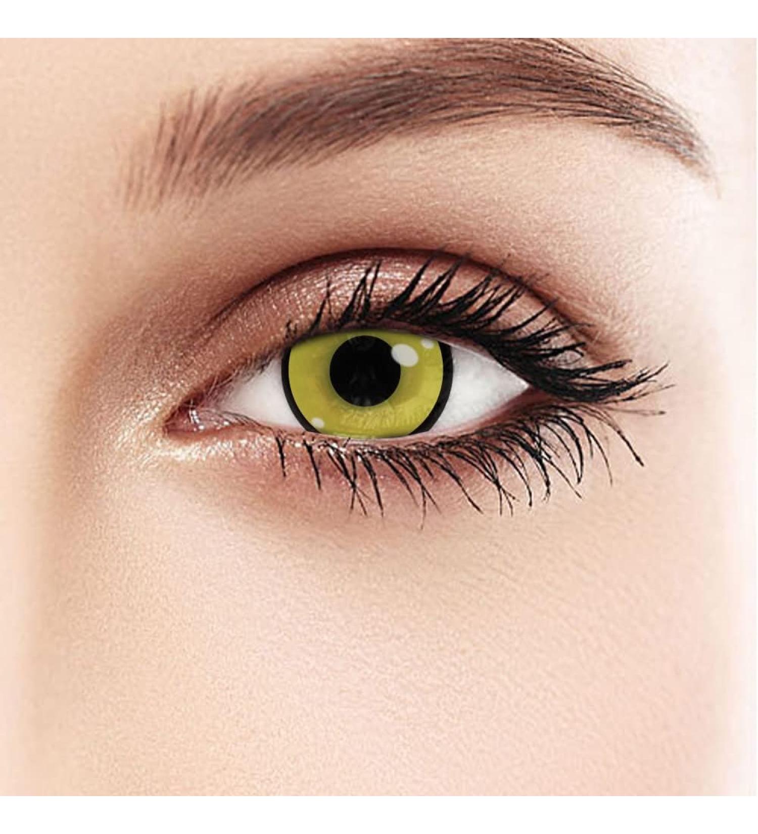 Dolovo Colored Contact Lenses for Cosplay - 12 Month Yellow Black Border (1 Piece) - Zombie Vampire Anime & Carnival - Buy Online on GoSupps.com