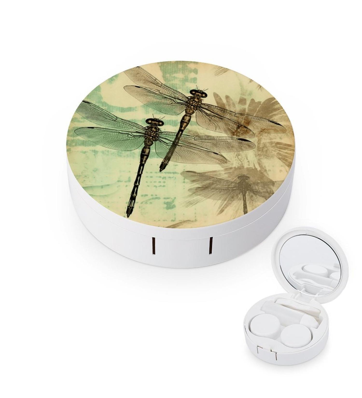 Vintage Dragonfly Contact Lens Case | Portable Travel Storage Box for Contact Lenses - Buy Online on GoSupps.com