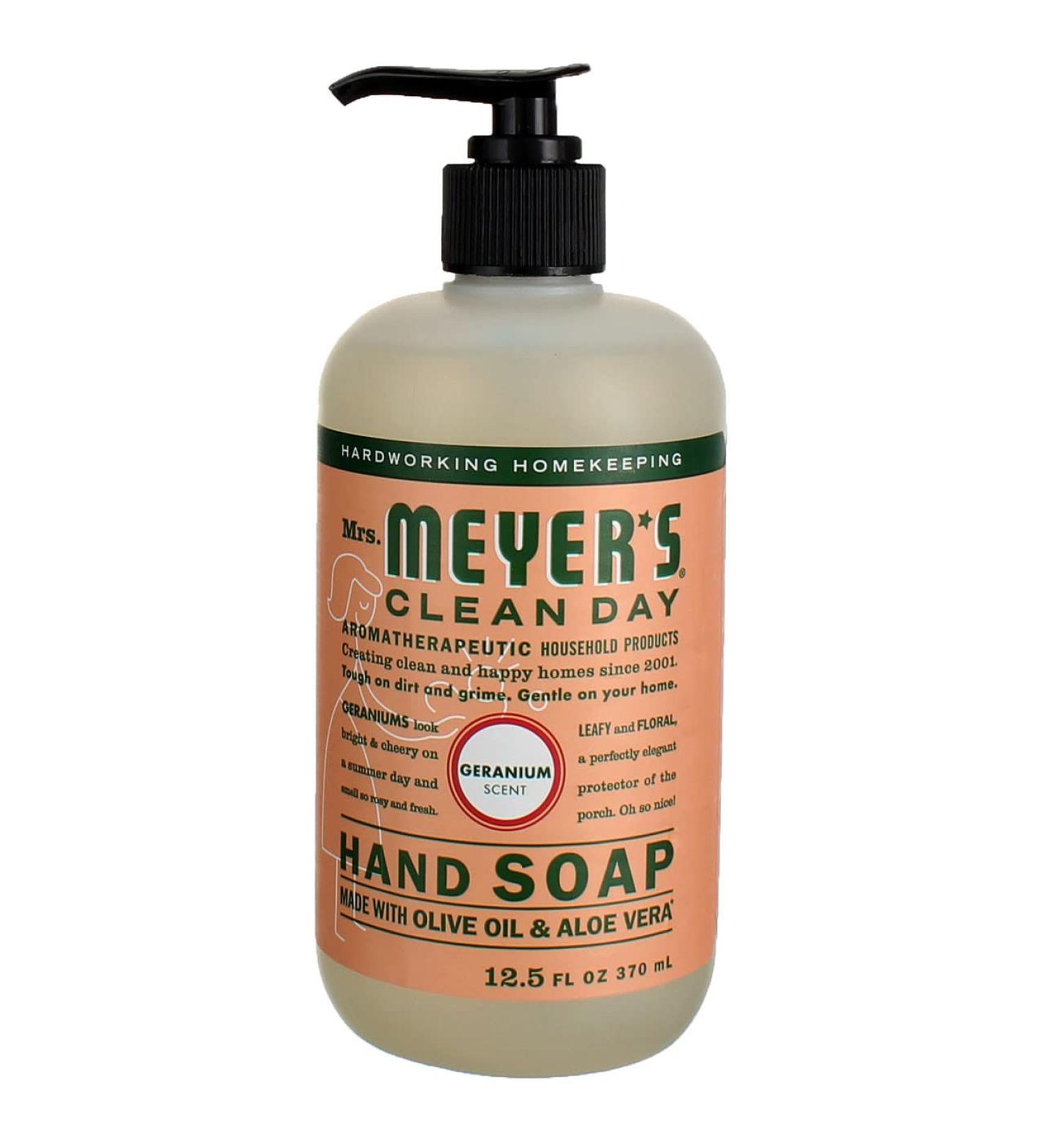 Mrs. Meyers Clean Day Hand Soap - Geranium Scent 12.5 fl oz | Natural & Eco-Friendly - Buy Online on GoSupps.com