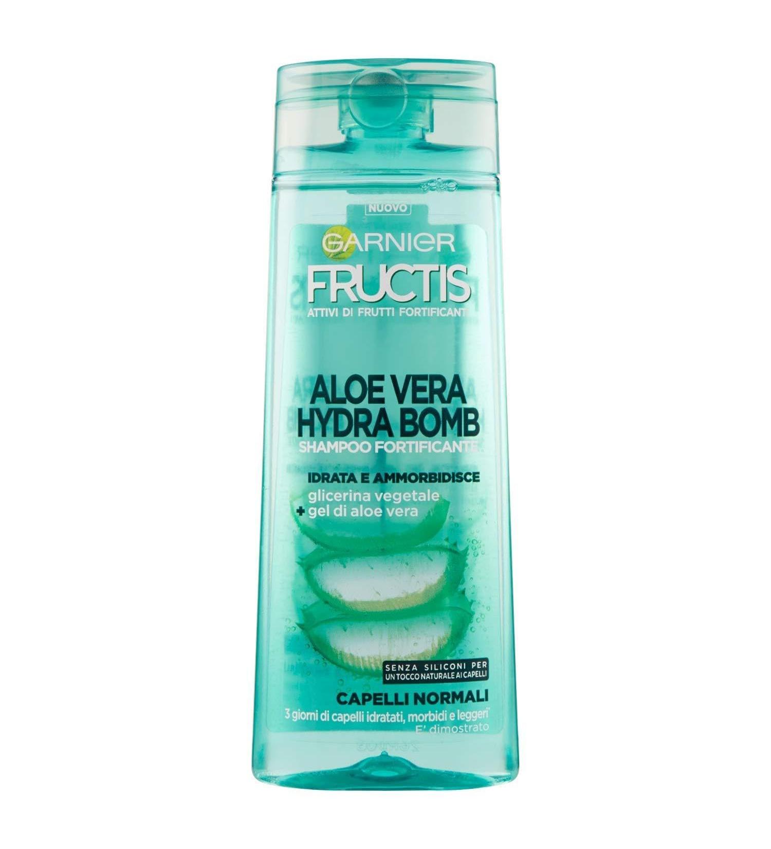 Garnier Garnier Multi Pack Fructis Shampoo Shampoo for Normal Hair Hydrated & Light Hair Aloe Vera Hydra Bomb 250 ml Pack of 12