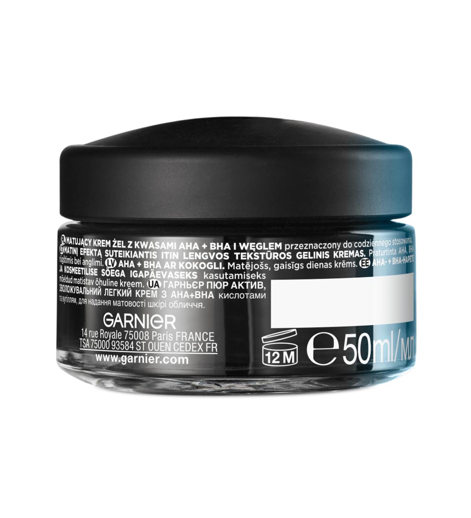 Pure Active Mating Cream Air Gel Cream Aha + Bha Acid and Charcoal, 50ml