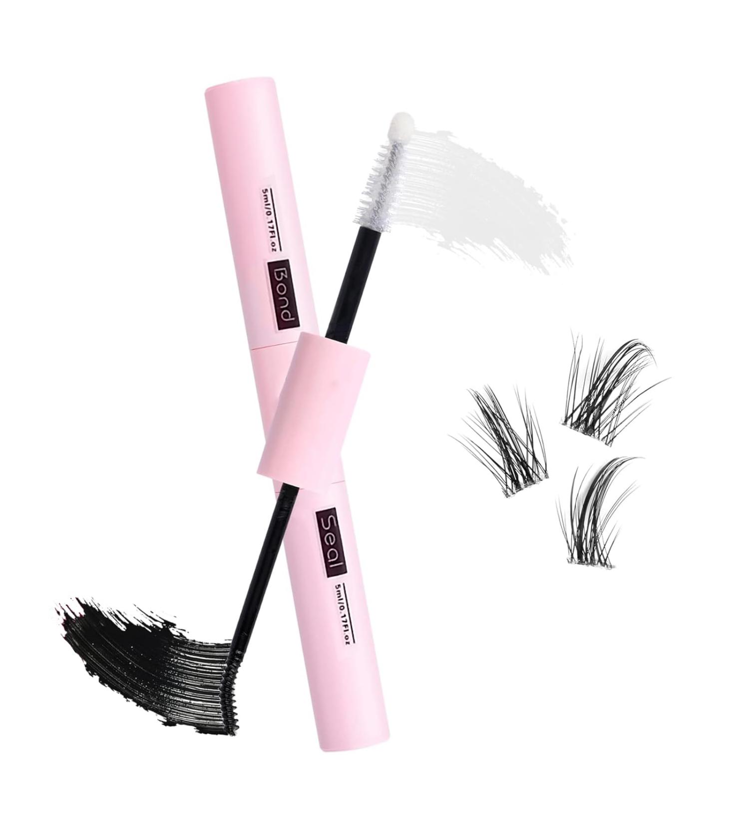 Lash Bond and Seal Cluster Eyelash Lashes Glue for Individual DIY Eyelash Extensions Lasting Strong Hold Waterproof 2 in 1 Mascara Eyelash Extension Glue Pink - Buy Online on GoSupps.com