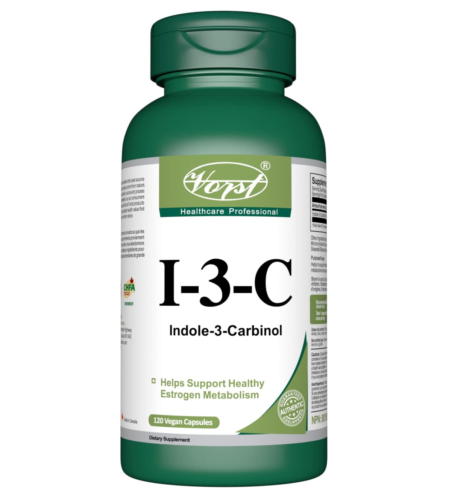 VORST Indole 3 Carbinol (I3C) 400mg 120 Vegan Capsules | Support Supplement for Healthy Estrogen Metabolism | For Women & Men | 1 Bottle 120 count (Pack of 1) - Buy Online on GoSupps.com