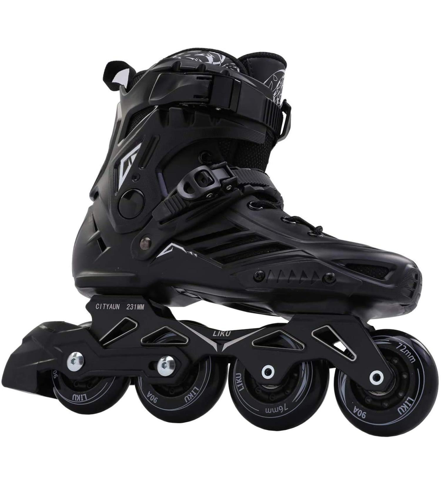 LIKU Black Professional Inline Skates - Unisex Size 11 Men's / Size 12 Women's - Buy Online on GoSupps.com