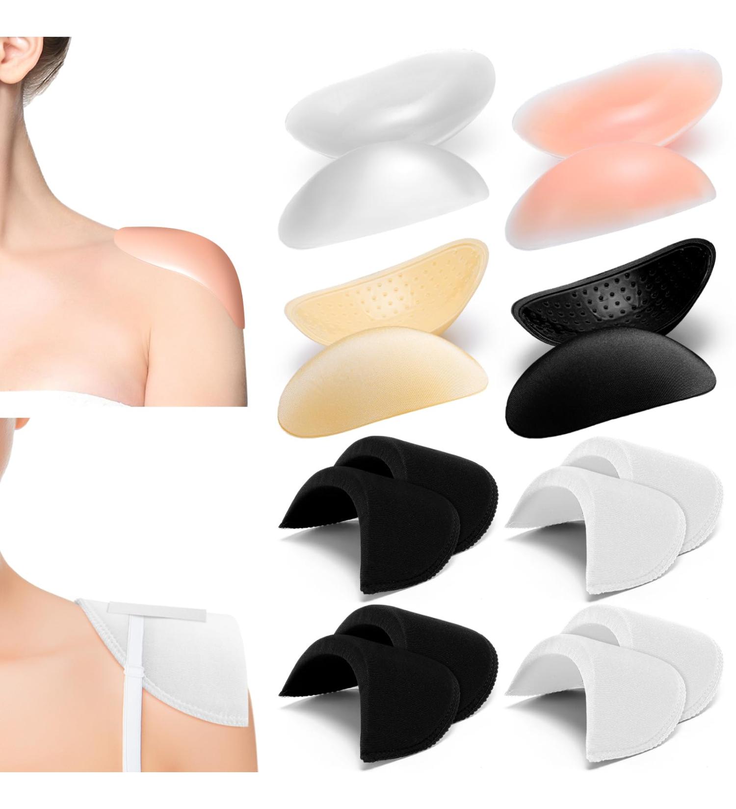 XunYee 8 Pairs Women's Shoulder Pads - Adhesive Silicone & Soft Sponge Push-Up Pads Reusable Anti-Slip Enhancers for Clothing - Buy Online on GoSupps.com
