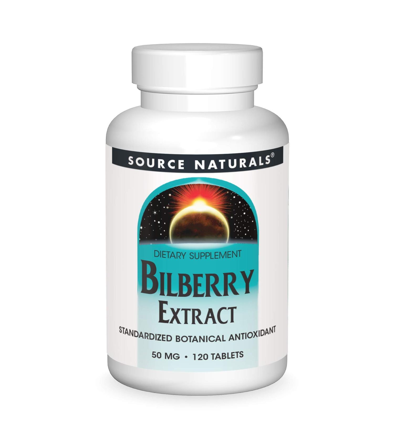 Source Naturals Bilberry Extract 50mg - 120 Tablets for Vision & Antioxidant Support - Buy Online on GoSupps.com