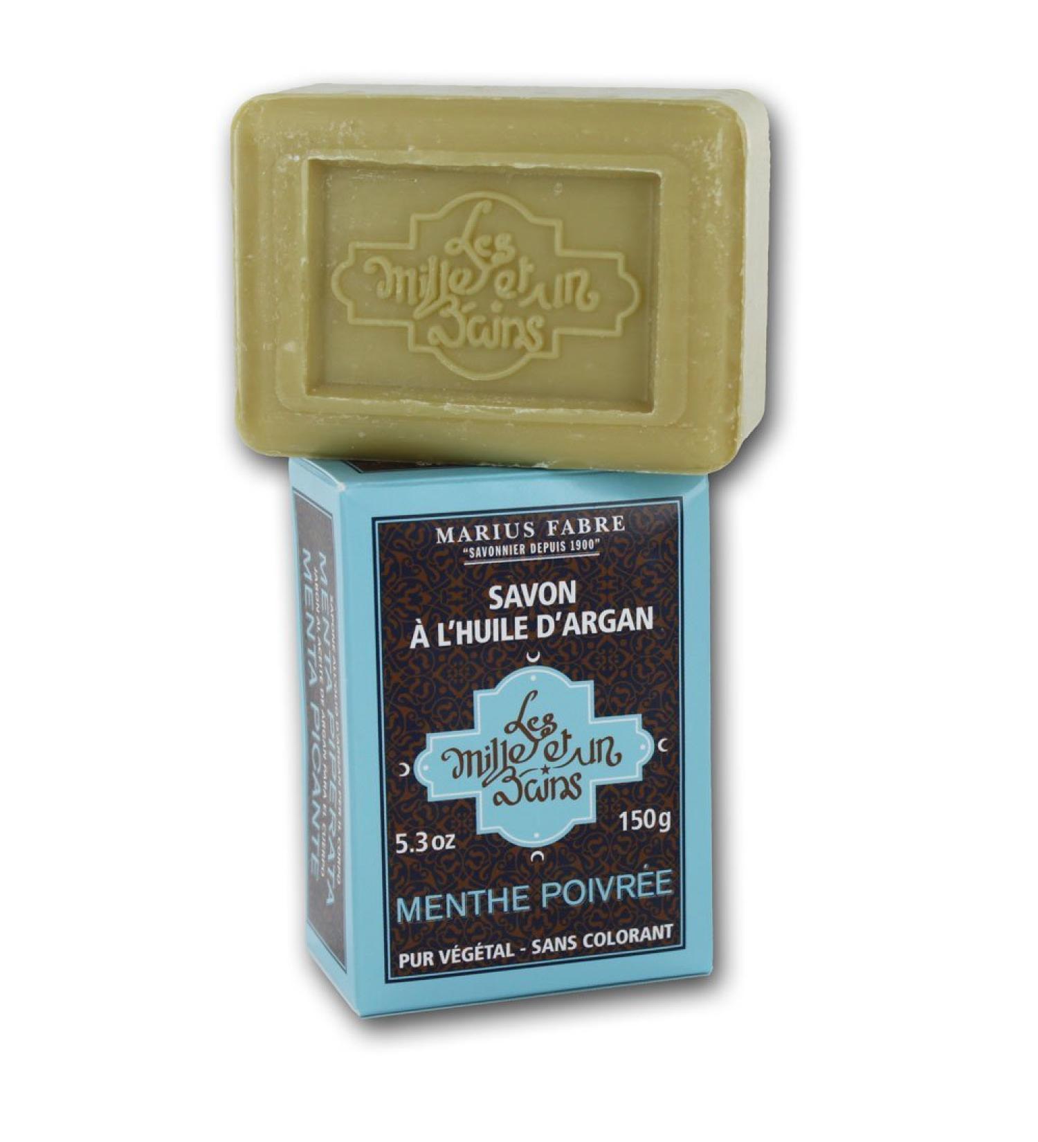 Argan Soap - Peppermint Scented 5.3 Oz Bar by Marius Fabre - Premium French Skincare for International Shipping - Buy Online on GoSupps.com