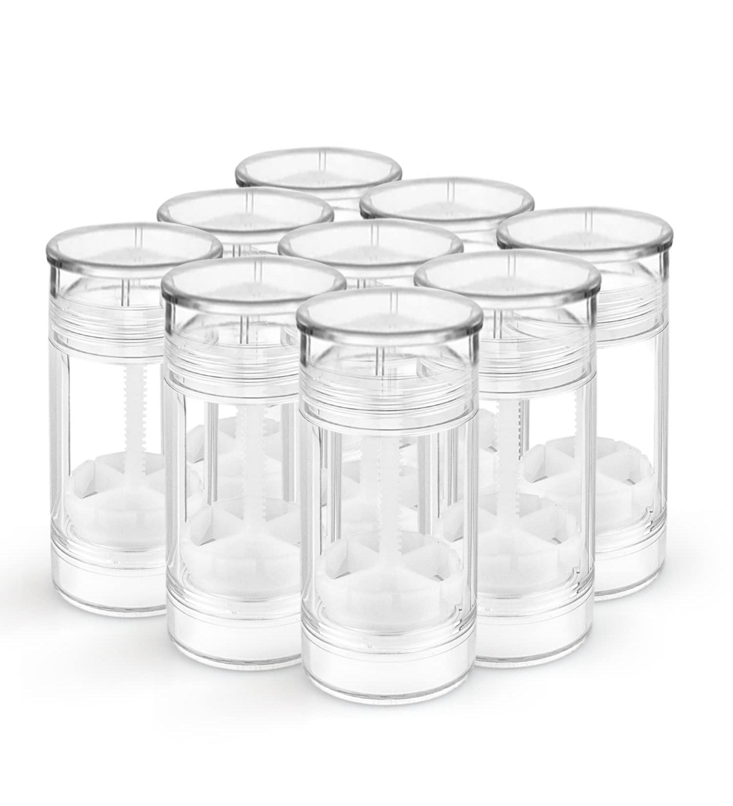 9 PCS 2.5oz/75ml Round Deodorant Containers Empty Plastic Deodorant Tubes Holder Reusable Clear Twist Up Filling Stick Container Makeup Stick for DIY Deodorant Healing Homemade Balm Chapsticks Bottom-Filling - Buy Online on GoSupps.com