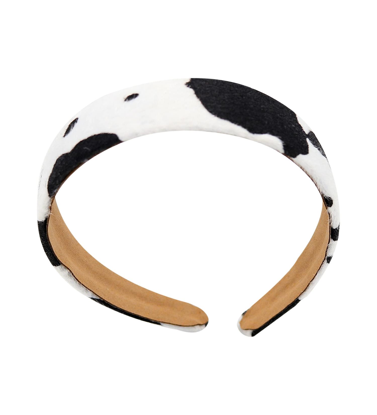 Kathaya Cow Print Headbands - Wide Non-Slip Fashion Hair Bands for Women & Teens - Cowhide Hair Accessories in White Black - Buy Online on GoSupps.com