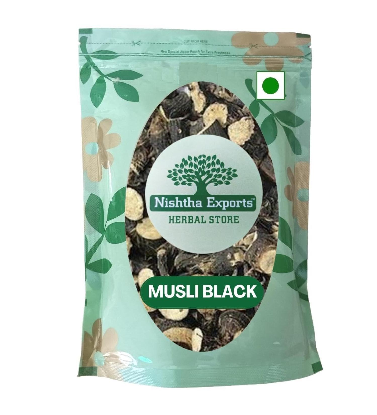 RAW HERB/JADI BOOTI MUSLI BLACK KALI MUSLI SIYAH MUSLI SHYAM MUSLI CURCULIGO ORCHIOIDES (50GM) - Buy Online on GoSupps.com