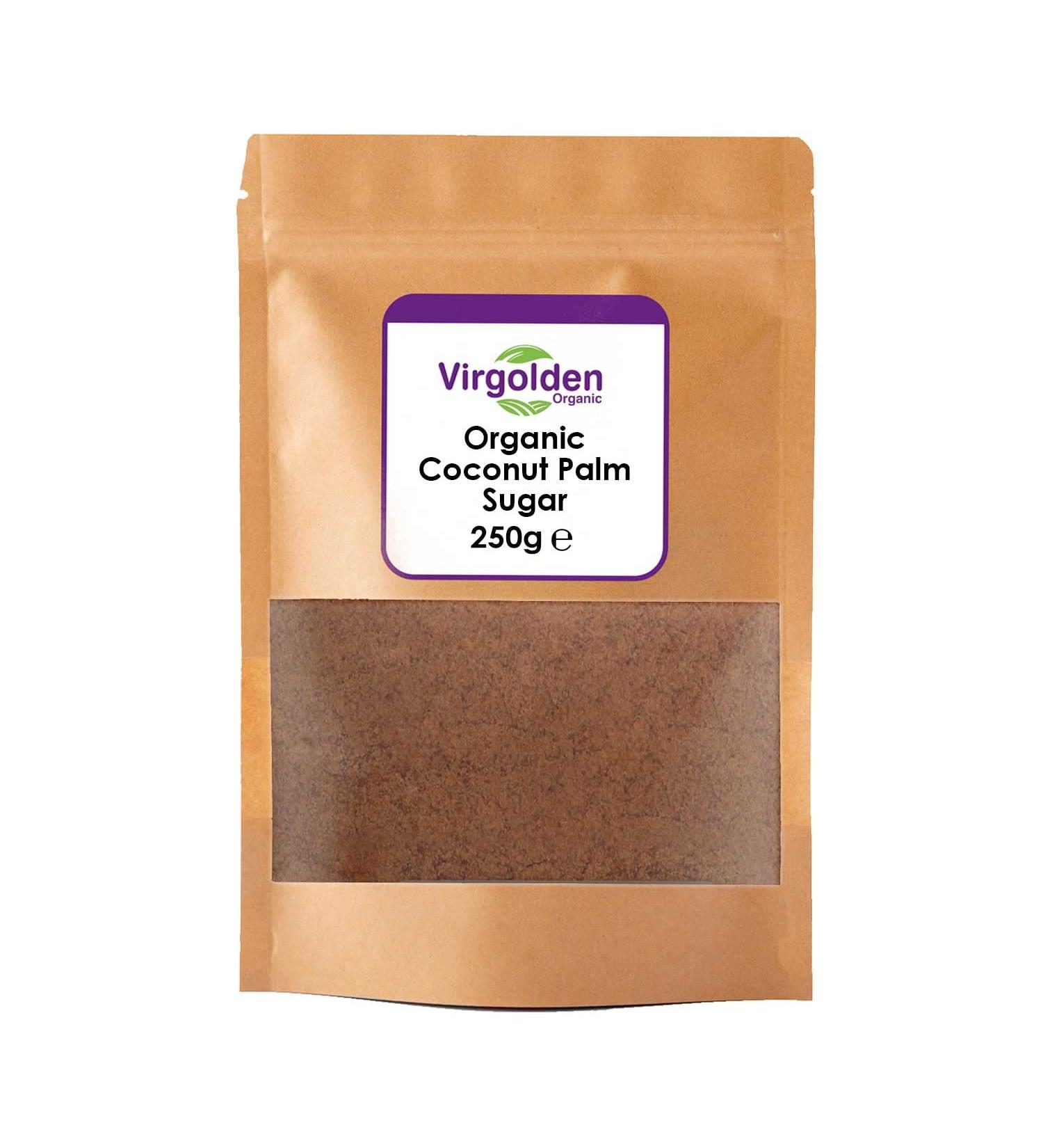 Virgolden Organic 250g Organic Coconut Palm Sugar - Pure, Natural Sweetener - Buy Online on GoSupps.com