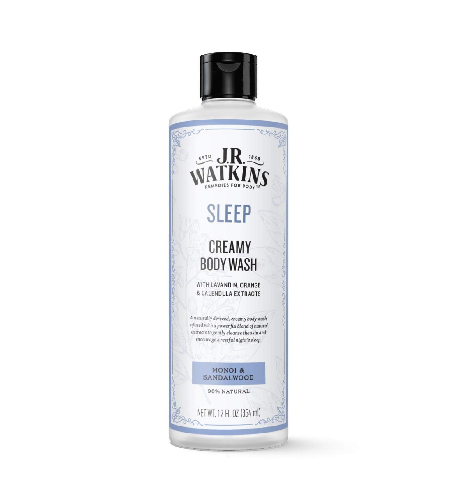 J.R. Watkins Sleep Body Wash - Natural Monoi & Sandalwood - 12 oz - Buy Online on GoSupps.com
