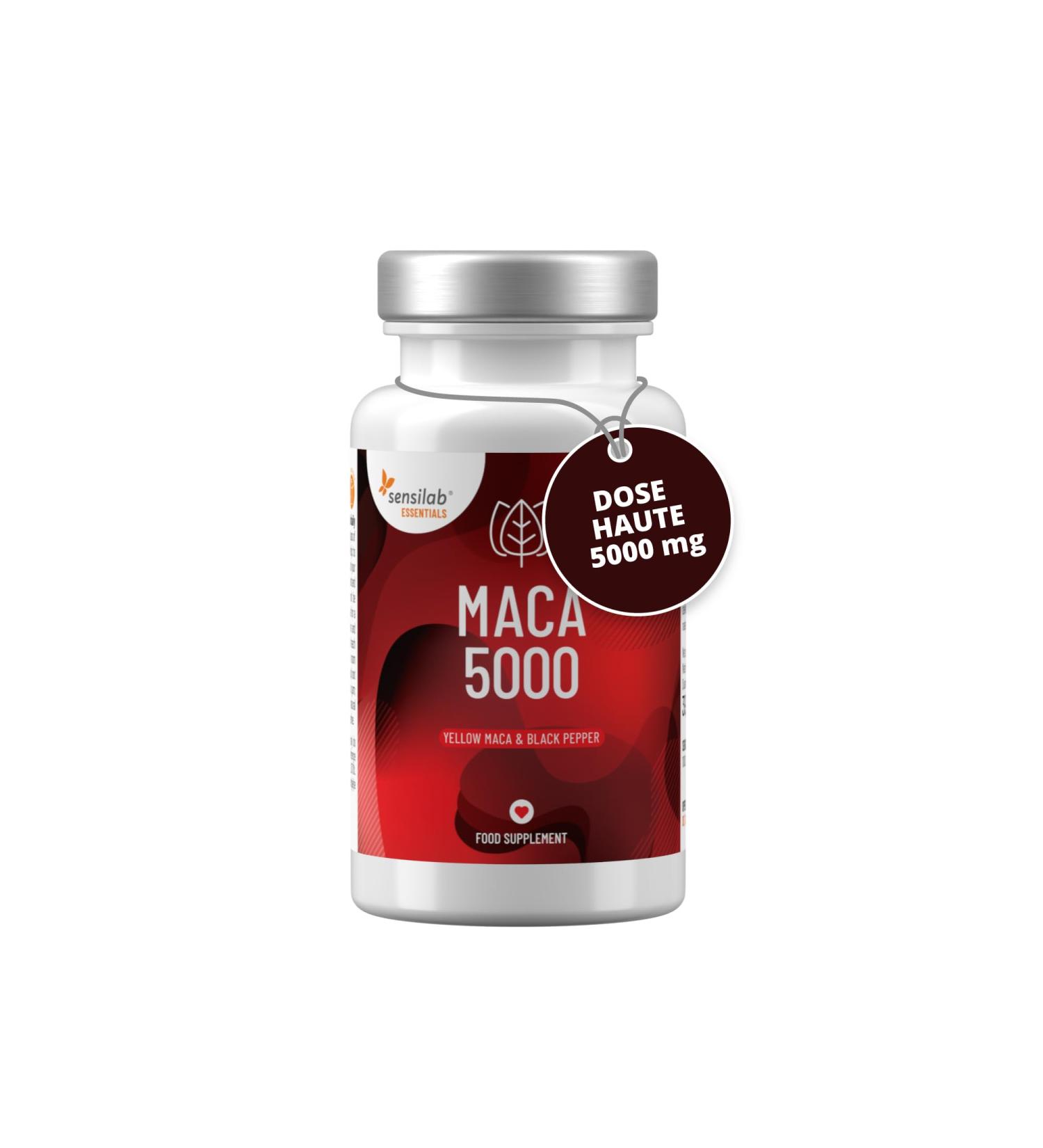 Maca Root - Highly Dosed 500mg - 60 Capsules - Highly Bioavailable Maca Extract - With Piperine for Better Absorption Sensilab - Buy Online on GoSupps.com