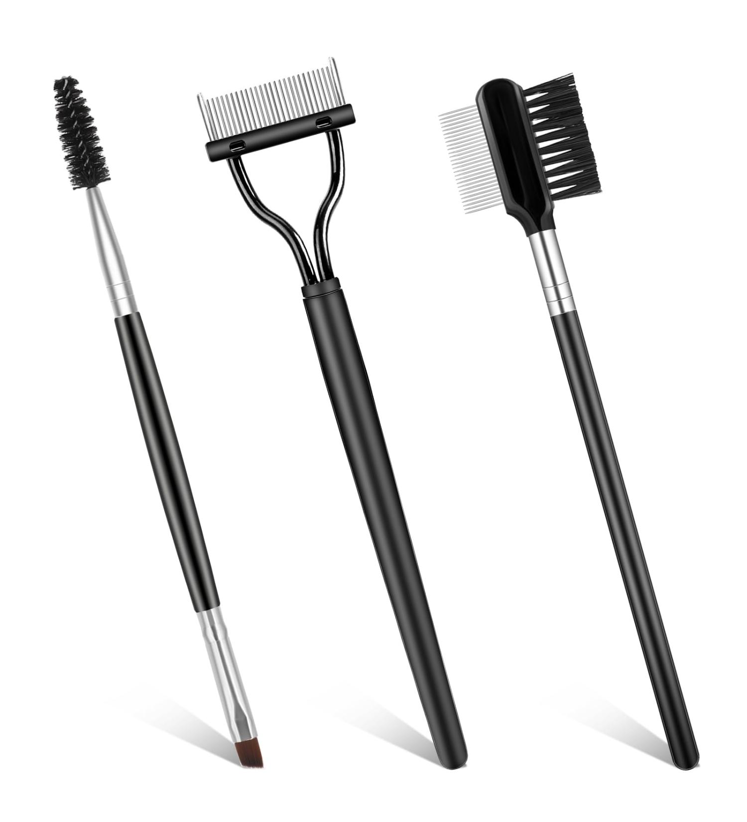 3-Piece Eyebrow & Eyelash Brush Set - Professional Eye Makeup Tools for Perfect Brows & Lashes | International Shipping - Buy Online on GoSupps.com