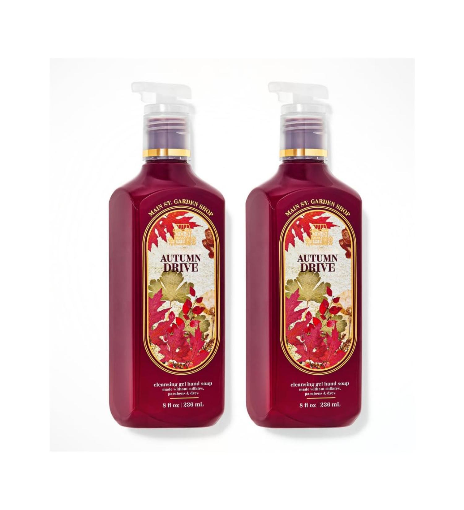 Bath and Body (Pack of 2) Autumn Drive Cleansing Gel Hand Soap 8 fl oz / 236 mL each (Packaging Design Styles May Vary)