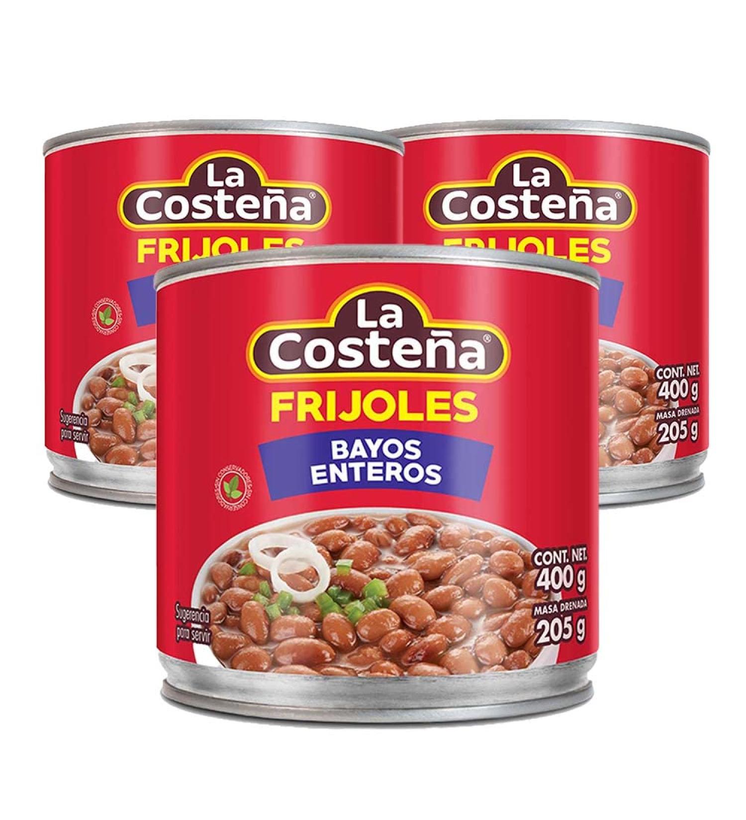 La Costena Bayos Whole Beans 400g (Pack 3) / Mexican Pinto Beans in Can Tinned Bayos Frijoles Pinto Beans - Buy Online on GoSupps.com