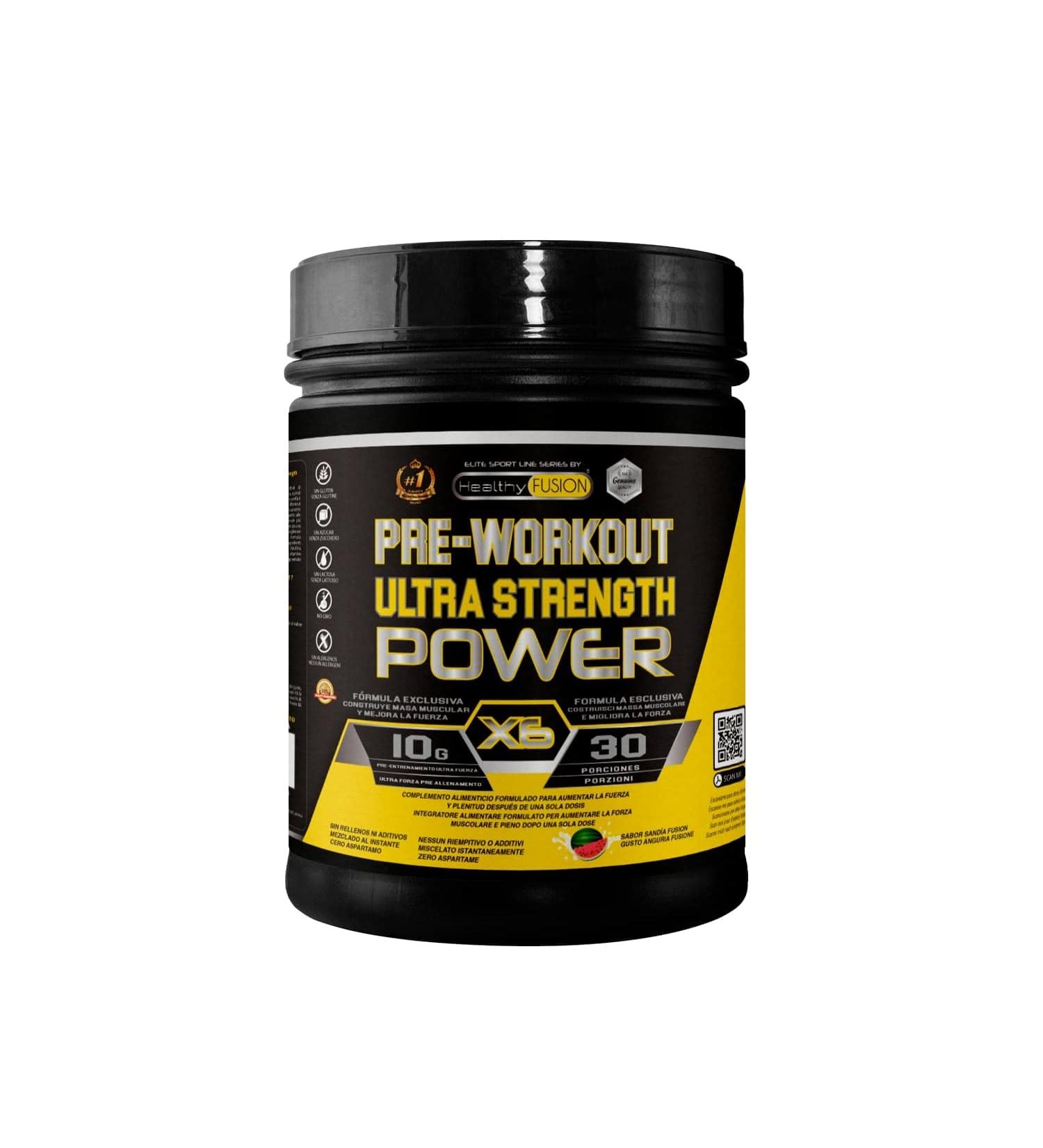 Healthy Fusion Ultra Pre-Workout - Powerful Beta-Alanine L-Arginine AAKG Creatine & Caffeine | Watermelon Flavor | 300g - International Shipping Available - Buy Online on GoSupps.com